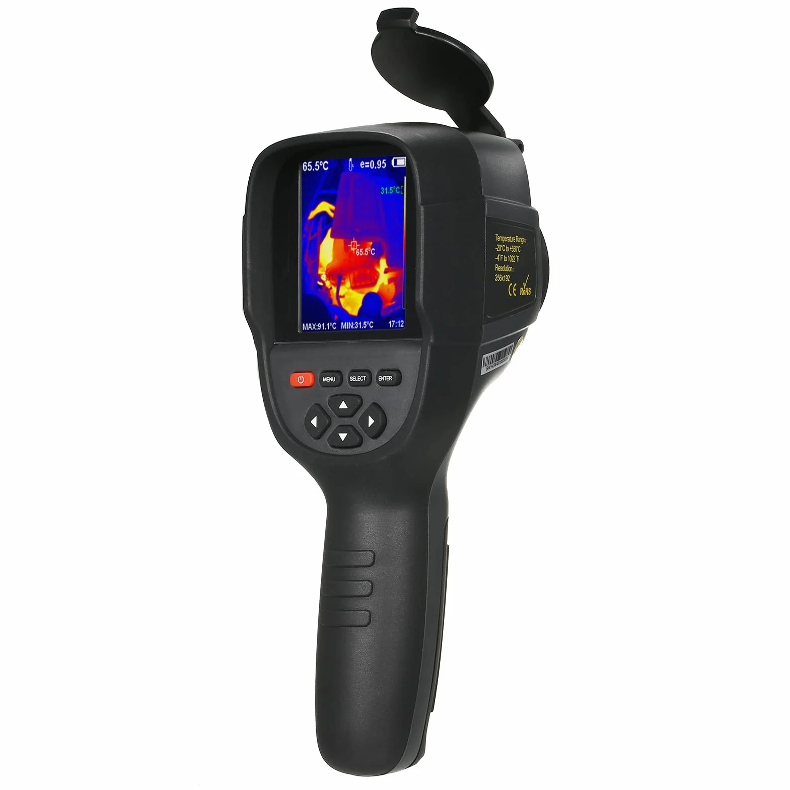 HT-H18+ kamera termowizyjna na podczerwień 2000 mAh Reable Handheld IR Thermal Imager -20 ~ 550℃/-4~550℃ Temperatura 256 x 192 Rozdzielczość z 3,2-calowym ekranem LCD, 5 palet kolorów