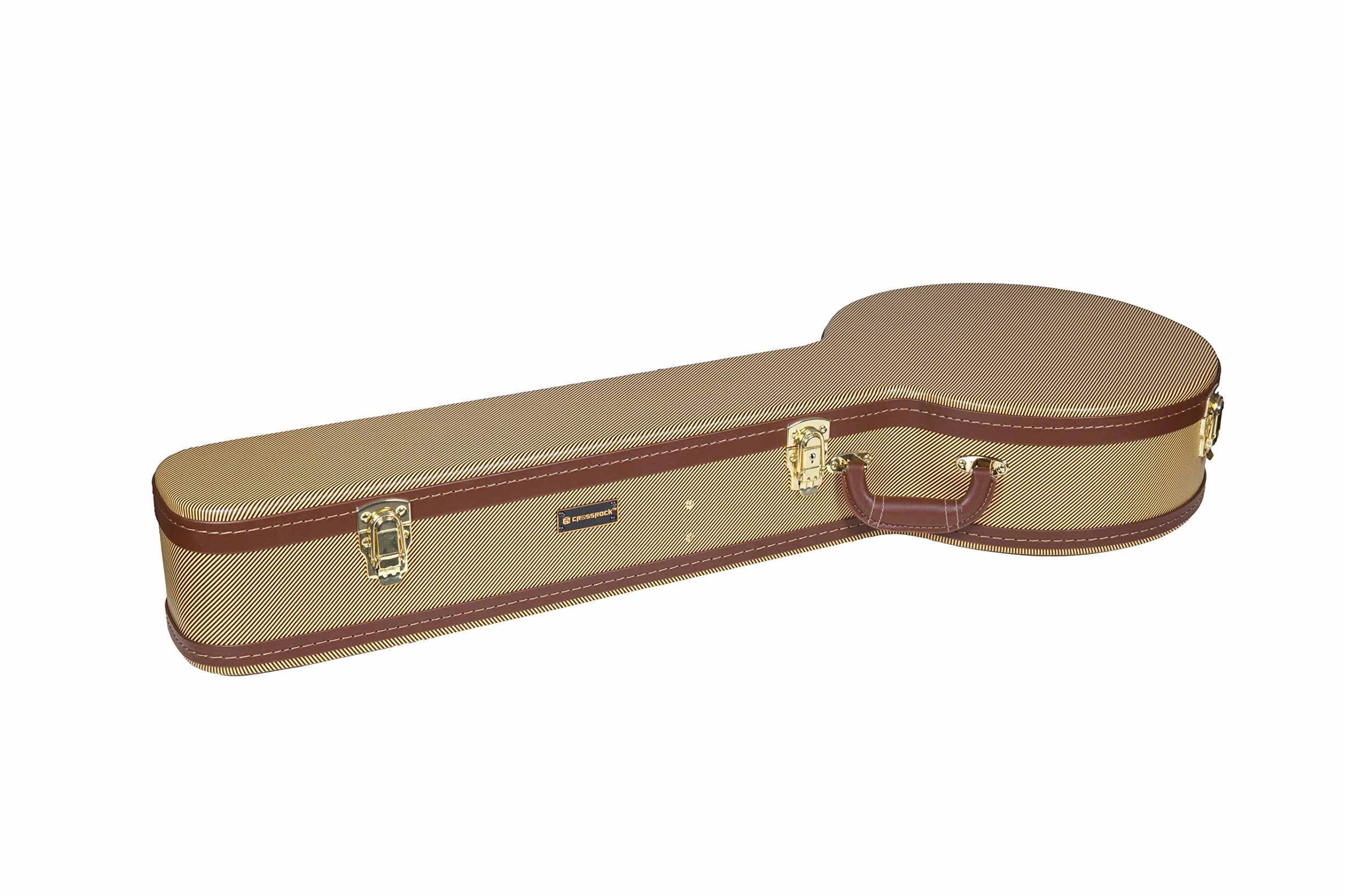 Crossrock Deluxe drewniane twarde etui na 5-strunowy rezonator banjo, winyl tweed (CRW620BJTW)