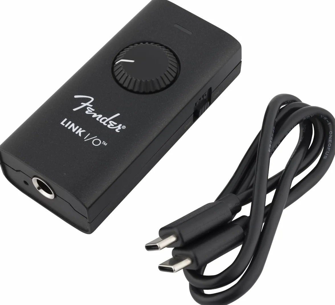 Fender Przenośny interfejs audio USB-C I/O, odpowiedni do gitary elektrycznej, mieści się w kieszeni, zapewnia nieskazitelne, dwukierunkowe połączenie audio przez USB