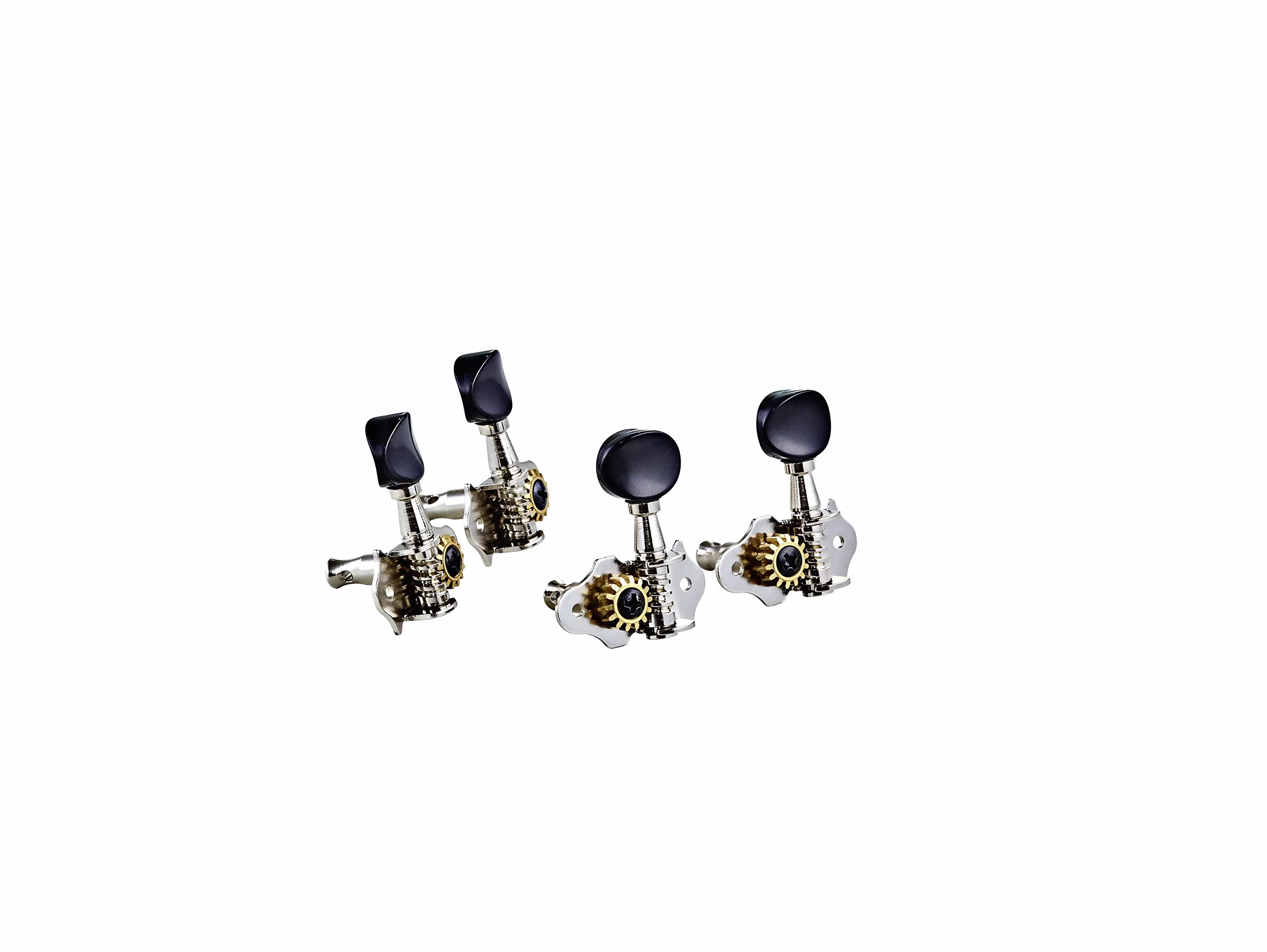 ORTEGA Ukulele zestaw do strojenia, otwarty gear, czarne przyciski ABS, nikiel OTMUKOG-CR