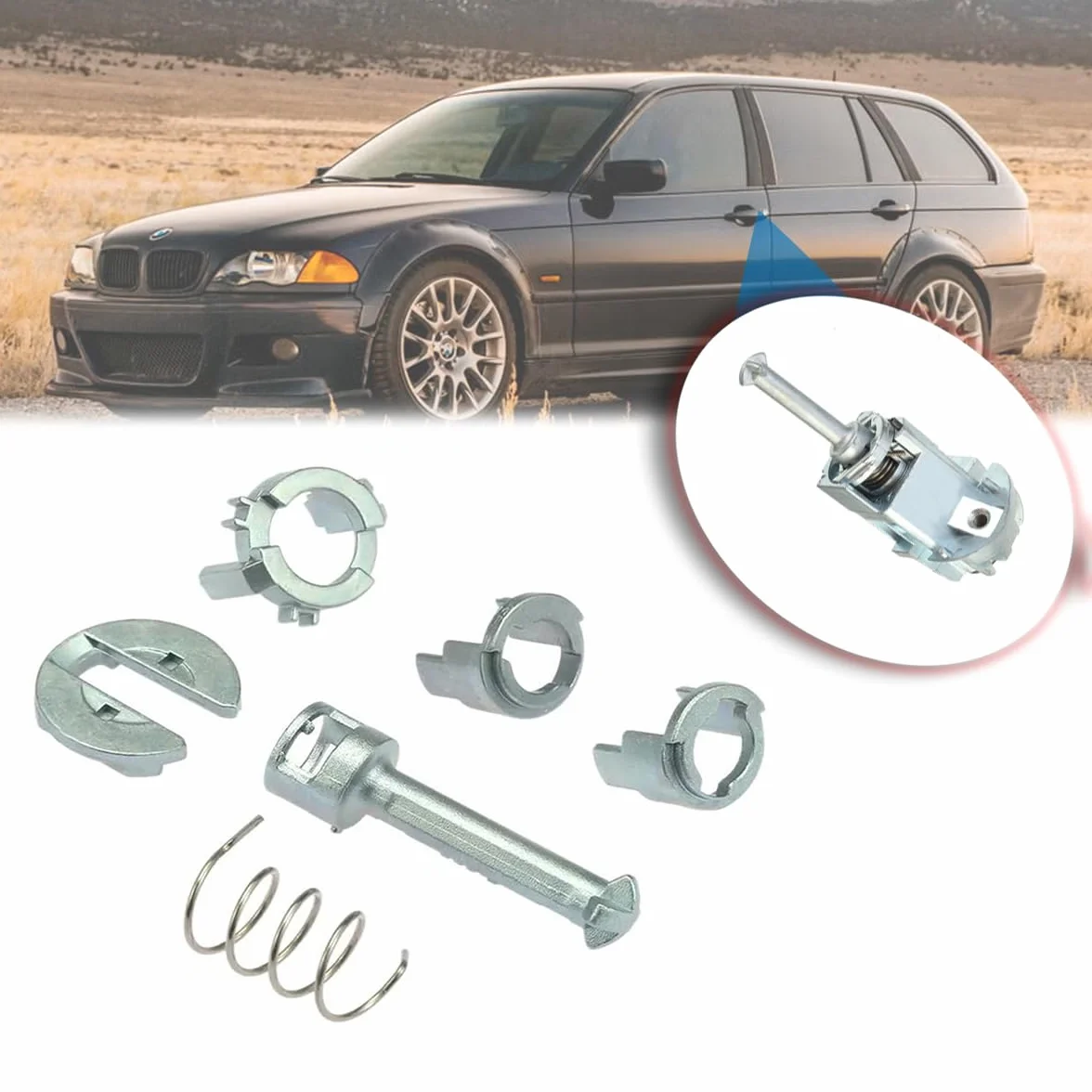 Zamek do drzwi, cylinder do drzwi, zestaw naprawczy cylinder zamka drzwi, cylinder, części zamienne przód lewy prawy do serii 3 E46 Sedan Touring Coupe Cabrio 19908-2005 51218244049