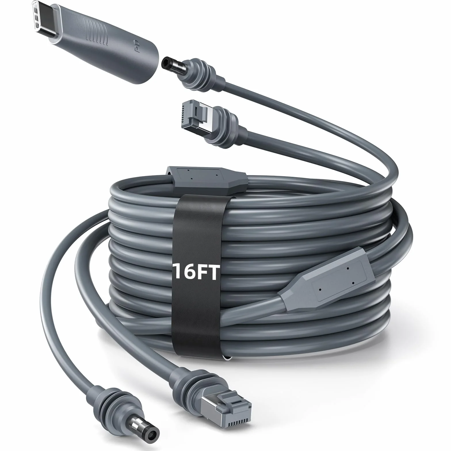4 w 1 Starlink Mini DC/RJ45 do DC/RJ45 kabel 4 w 1 z adapterem DC na USB C, zamiennik wodoodpornego przedłużacza Starlink Mini kabel zasilający akcesoria