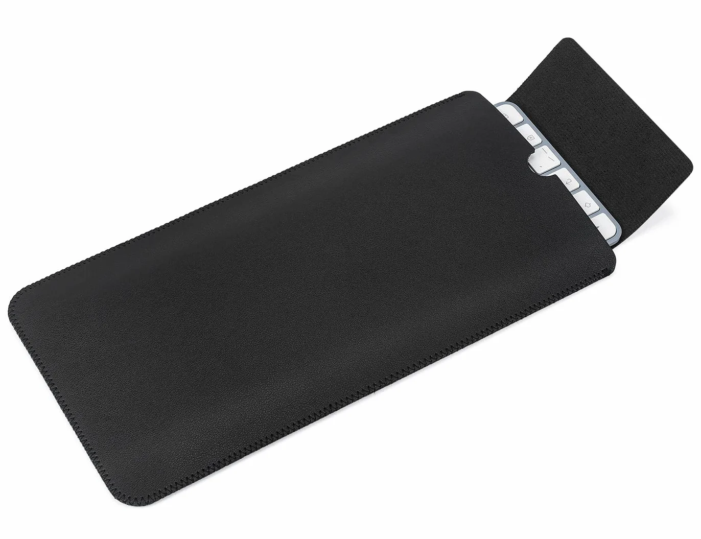 CaseBuy Etui na klawiaturę ze skóry PU Magic Keyboard Case Sleeve do Apple iMac M1 Chip Magiczna klawiatura z wyjściem Touch ID Model A2449 A2450 A1644, magiczna osłona klawiatury pokrowiec ochronny - czarny