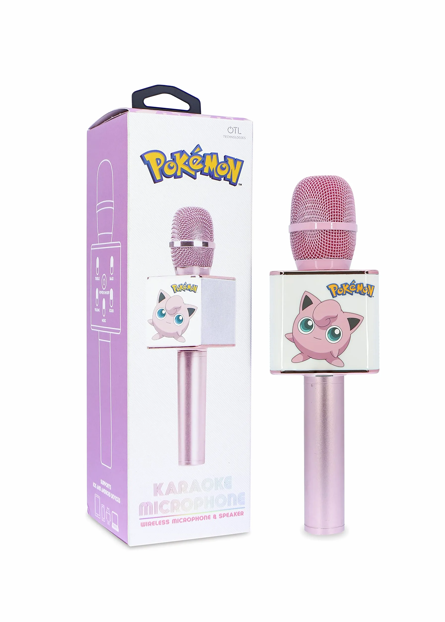 OTL Technologies PK0895 Pokemon Jigglypuff bezprzewodowy mikrofon do karaoke z głośnikiem