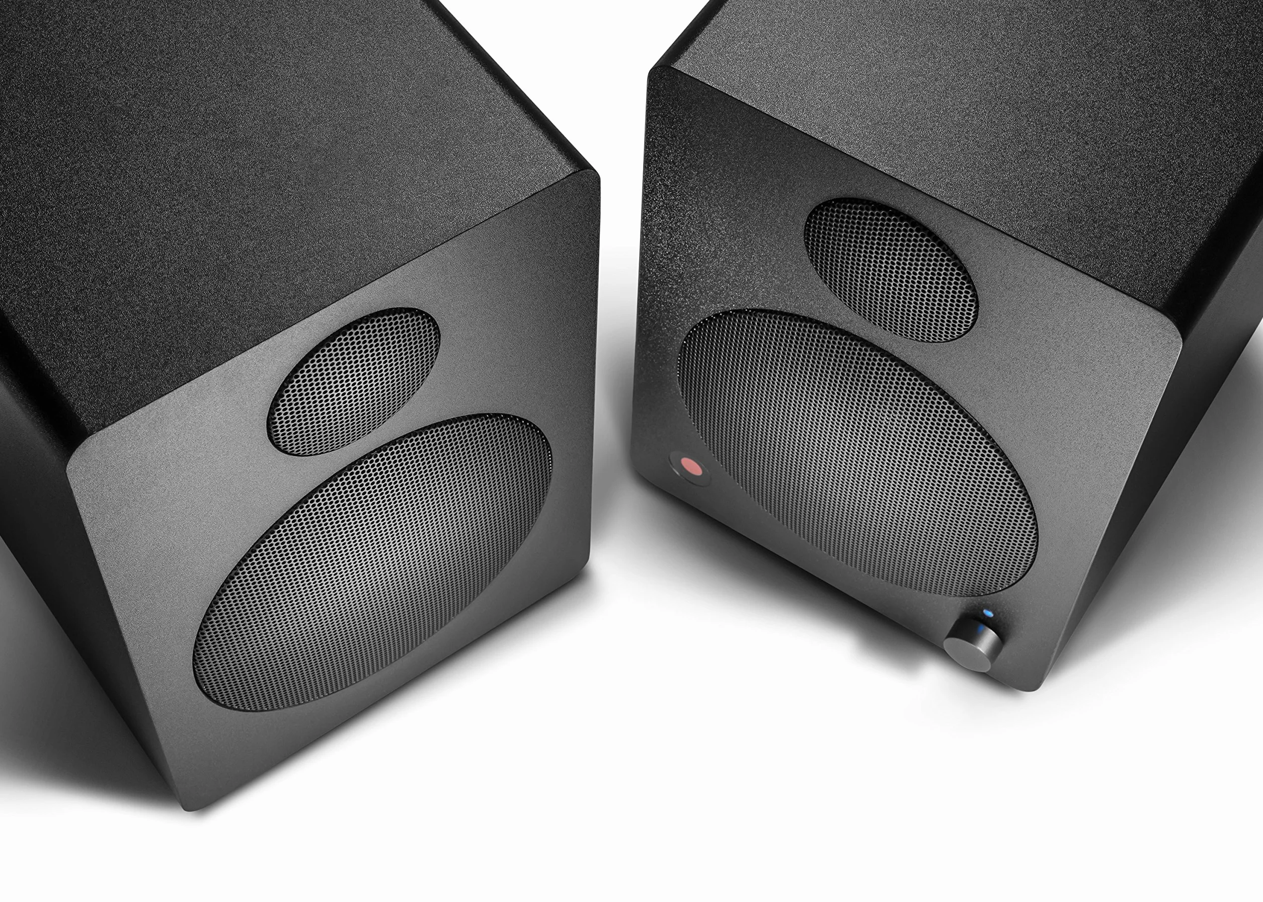 wavemaster Cube Mini Neo Black – system głośników regałowych (36 W) z transmisją strumieniową Bluetooth, przyłącze cyfrowe i pilot zdalnego sterowania na podczerwień, aktywne pudełko, wykorzystanie do telewizorów/tabletów/smartfonów, czarny (66370)