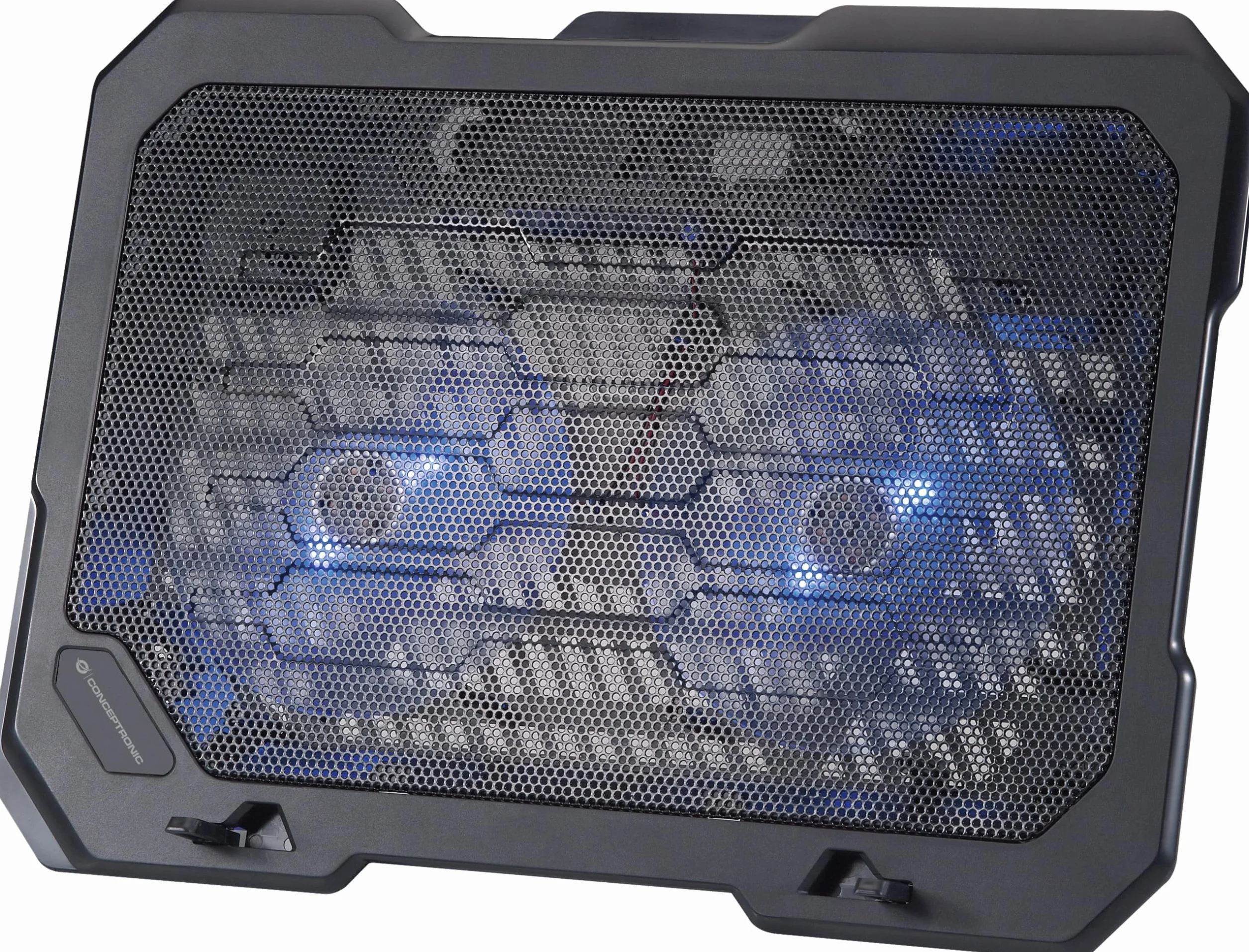 Conceptronic THANA01B podkładka chłodząca do notebooka, laptop do 15,6 cala, 2 wentylatory, 2-stopniowa regulacja wysokości