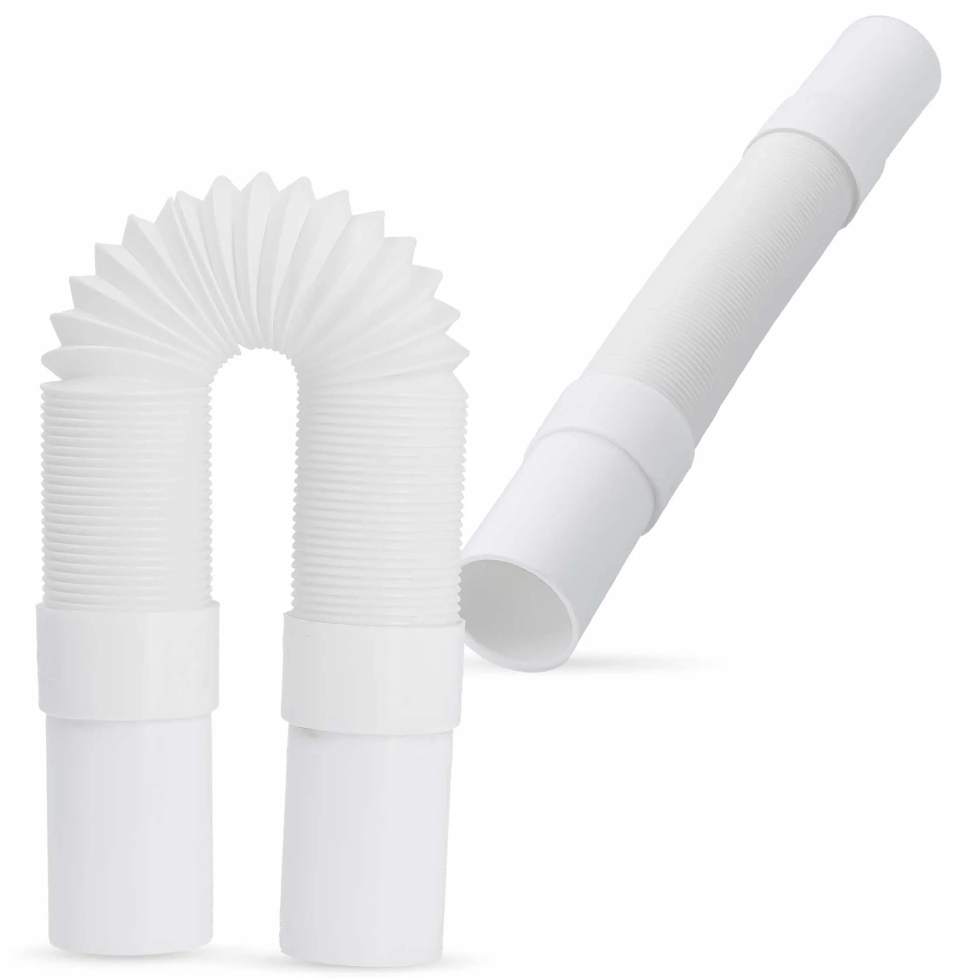 Millto™ Elastyczna rura odpływowa 32 mm biała przyłącze polipropylenowe uniwersalne połączenie wąż pasuje do wszystkich konfiguracji, regulowany