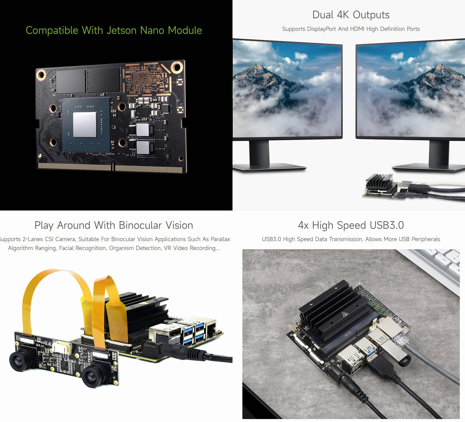 Waveshare JETSON-NANO-DEV-KIT, an Alternative Solution for Jetson Nano Developer Kit B01, Carrier Board, for Image Classification, Object Detection, Segmentation, Speech Processing...