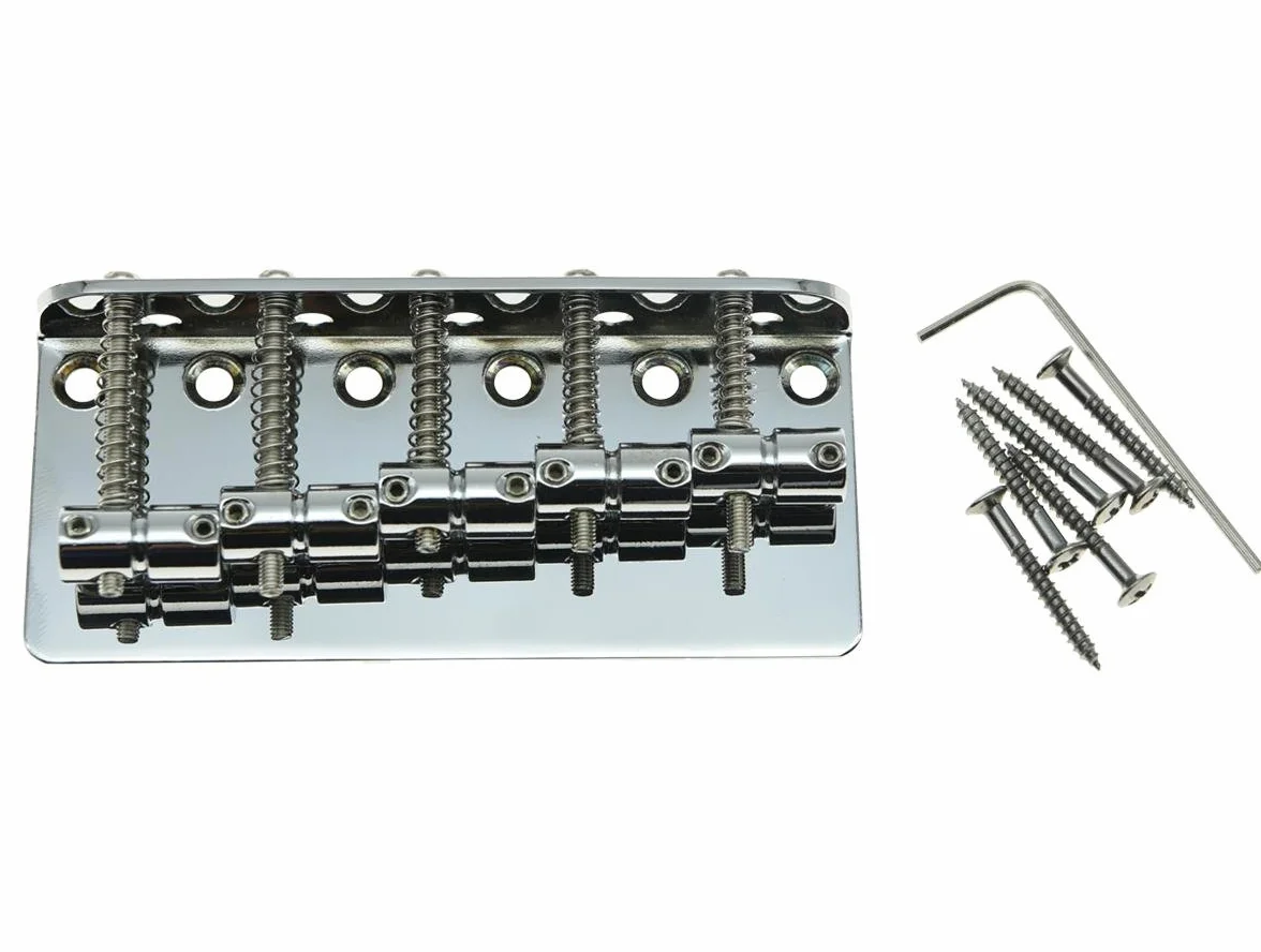Chromowany 5-strunowy mostek do gitary basowej pasuje do Jazz J Bass lub Precision P Bass