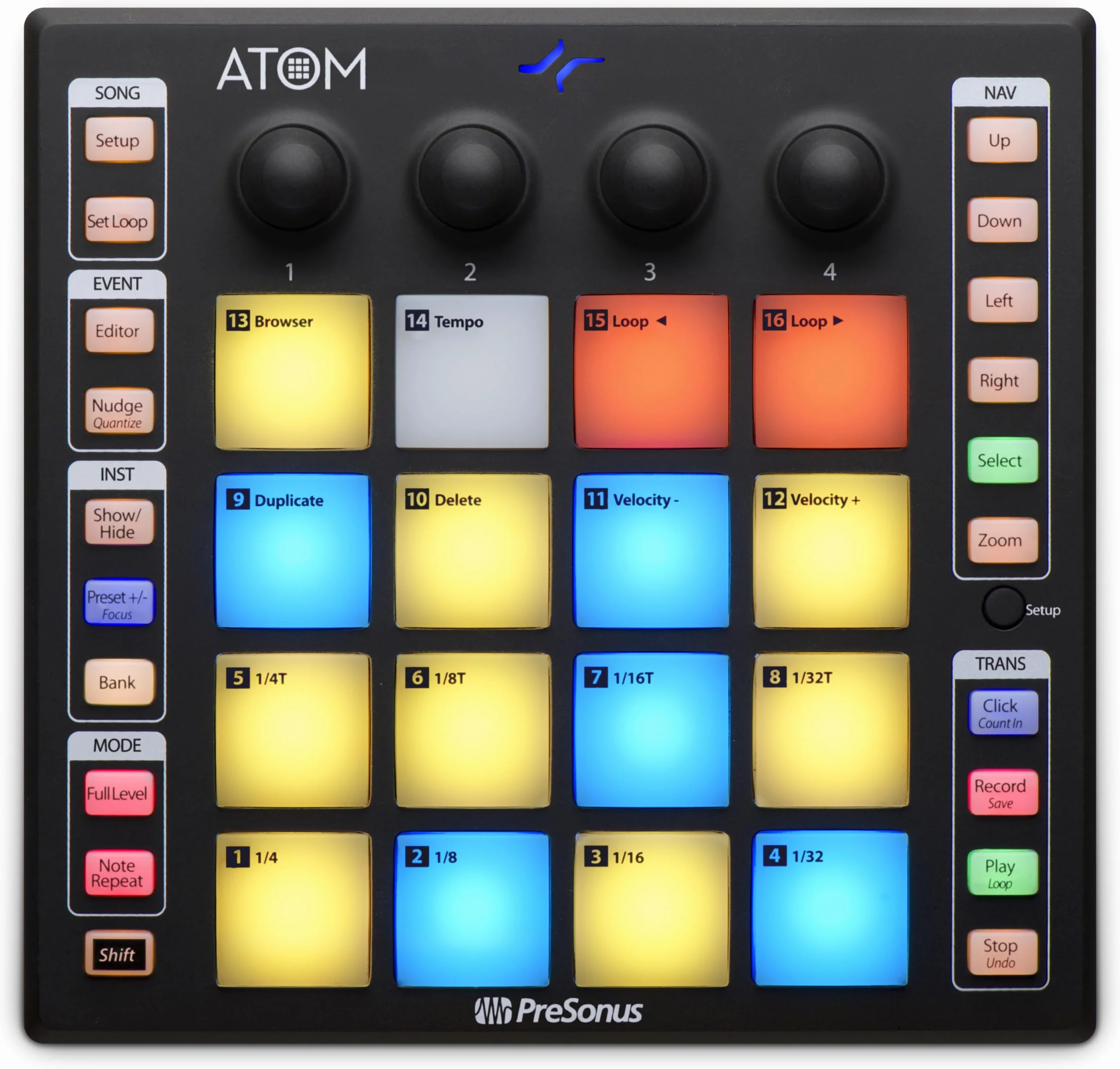 PreSonus ATOM kontroler MIDI do produkcji muzyki z Studio One Artist