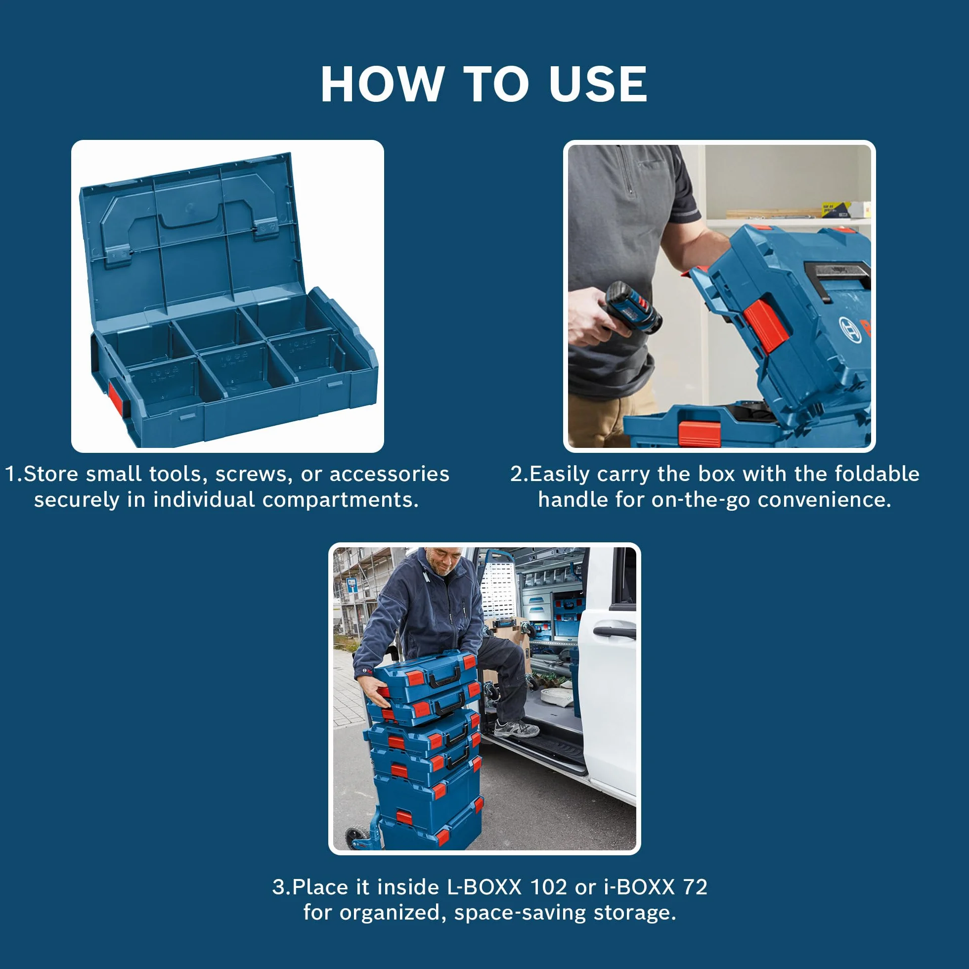Bosch Professional: walizka L-BOXX Mini (miniwersja walizki L-BOXX, należąca do systemu Mobility, wymiary 260 x 155 x 63 mm, 0.3 kg)