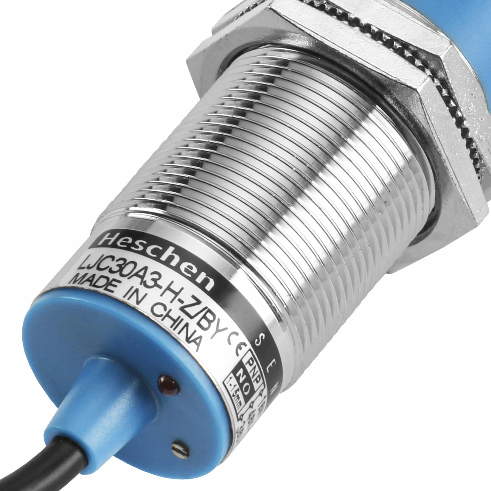 Heschen pojemnościowy przełącznik czujnika zbliżeniowego LJC30A3-H-Z/BY detektor 1-15 mm 6-36 VDC 300 mA PNP normalnie otwarty (NO) 3-przewodowy