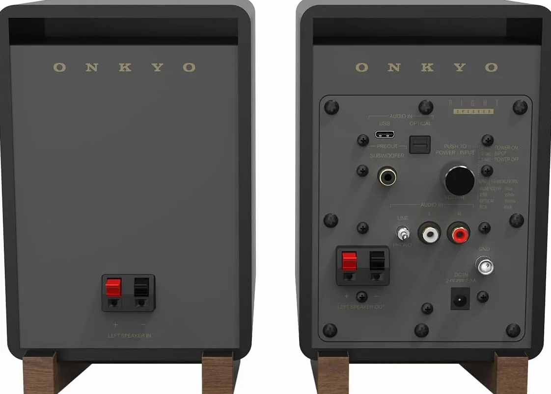 Onkyo Creator Series GX-10DB monitory zasilane, czarny - 7.6 cm głośnik niskotonowy, USB-C, linia/telefon, optyczny, Bluetooth 5.3 LE Audio