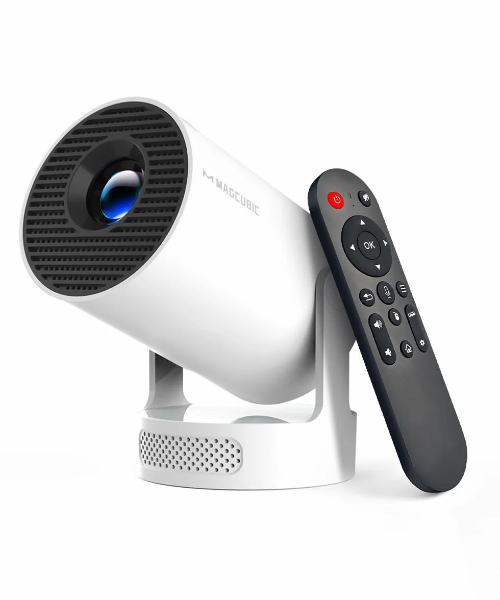 Magcubic HY300pro+ Projektor wideo, Mini przenośny projektor 4K Rzutnik folii z WiFi6 BT5.4, obrót o 180° Głośnik 5 W Projektor kina domowego, pilot głosowy