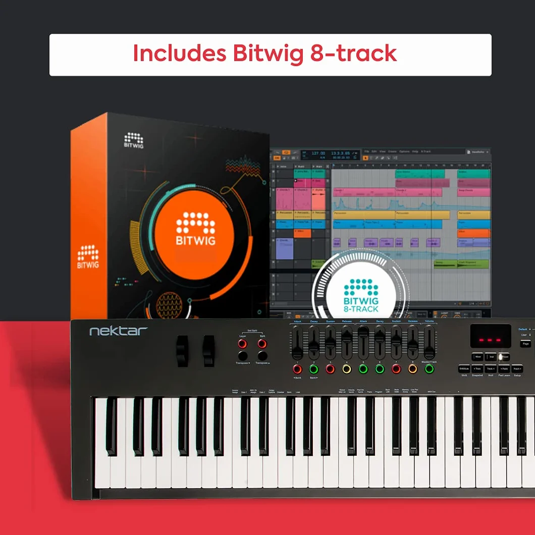 Nektar Impact LX88 + USB MIDI Keyboard Controller with Nektar DAW Integration