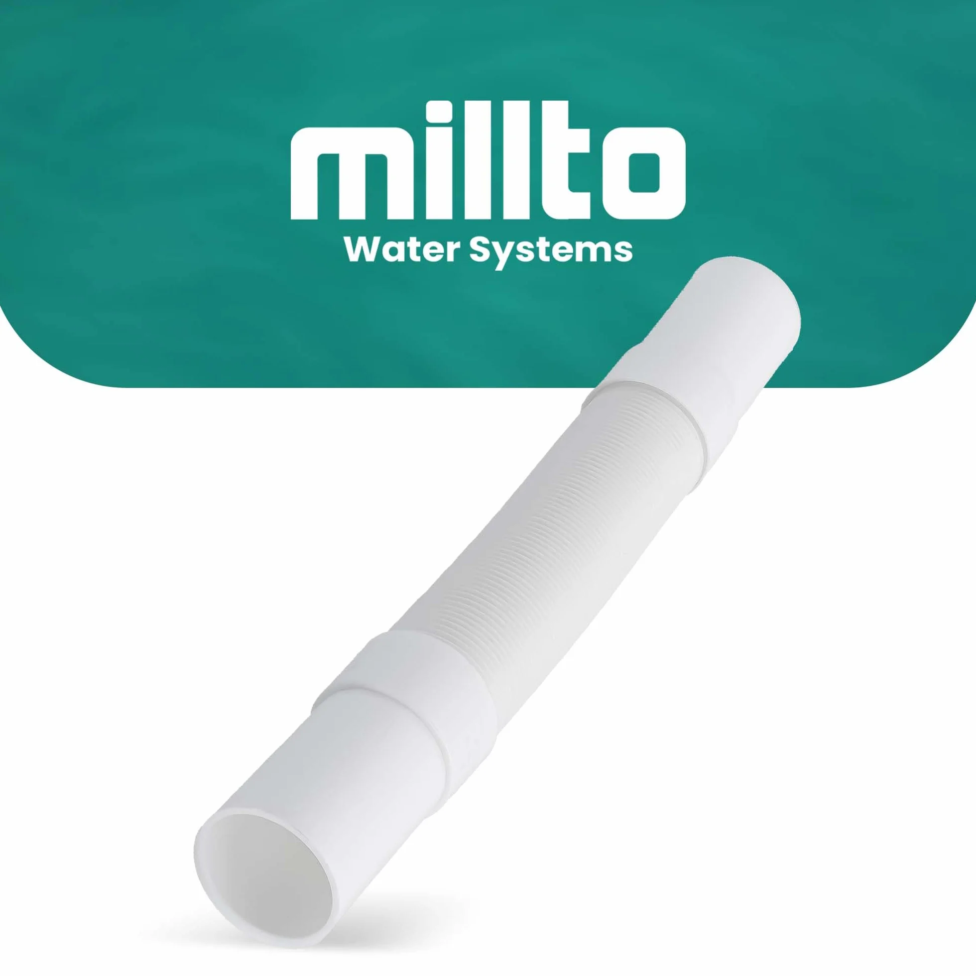 Millto™ Elastyczna rura odpływowa 32 mm biała przyłącze polipropylenowe uniwersalne połączenie wąż pasuje do wszystkich konfiguracji, regulowany