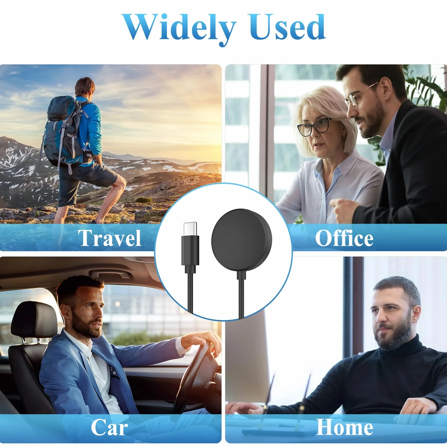 Oumida Kabel do ładowania Samsung Galaxy Watch 3/4/5/6/7/Active/FE/Ultra, ładowarka USB, kabel do ładowania do Samsung Watch 4/3/5/6/7/FE/Ultra/Active (USBC-czarny1)