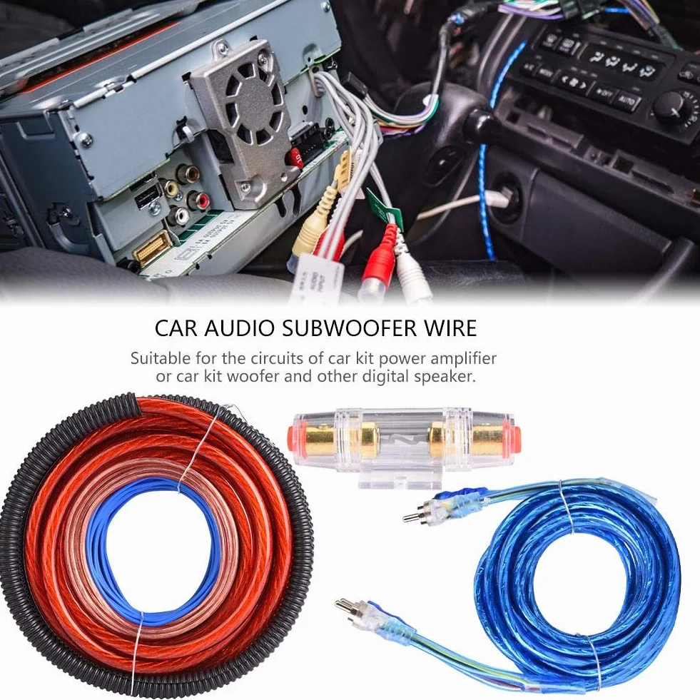 Wzmacniacz, 4 guage 2800 W uniwersalny samochodowy subwoofer audio wzmacniacz zasilania głośnik instalacja kabel kabel zestaw bezpieczników
