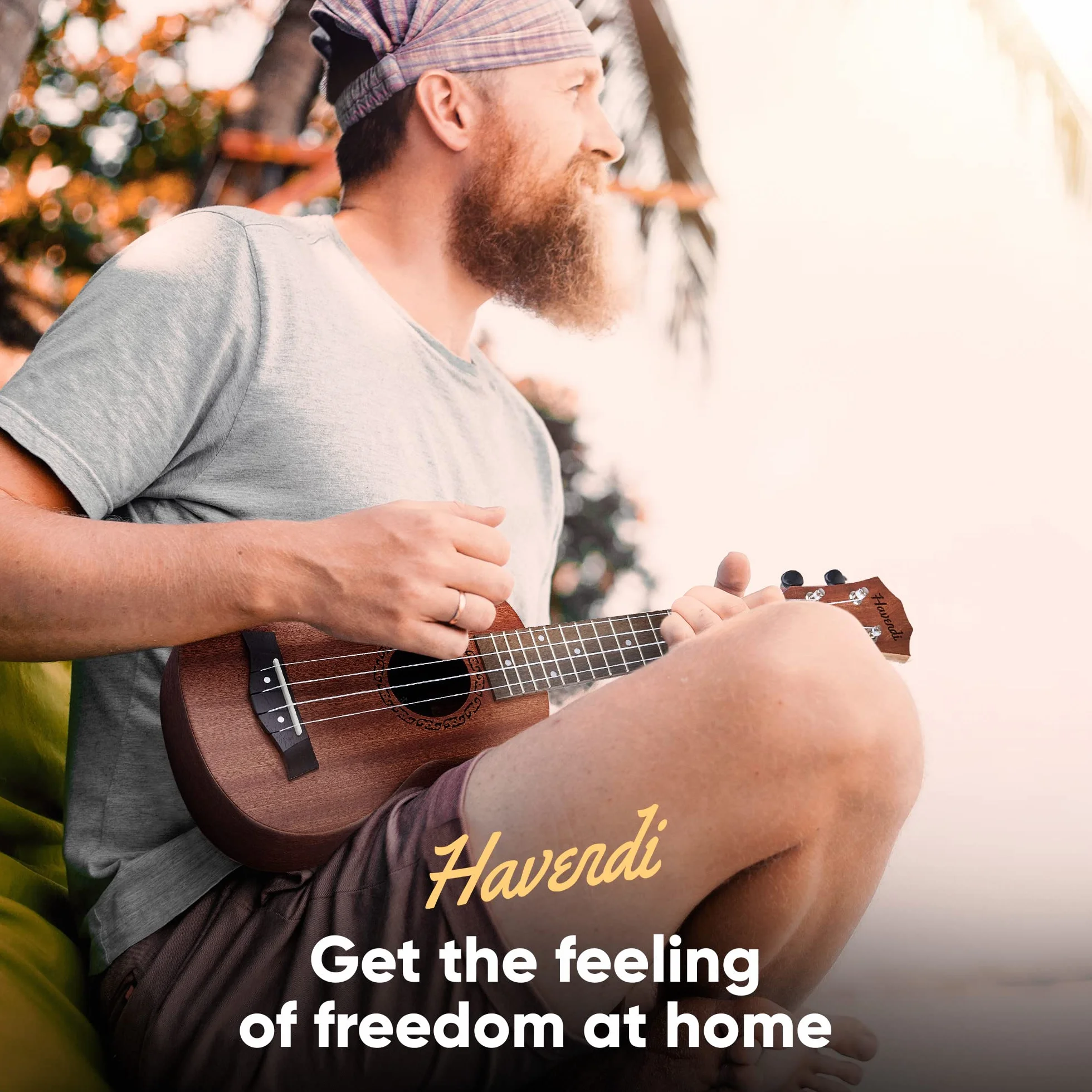 HAVENDI® Sopranowe ukulele 21 cali Premium gitara hawajska, struny Aquila, drewno mahoniowe, w zestawie torba podróżna dla początkujących i profesjonalistów