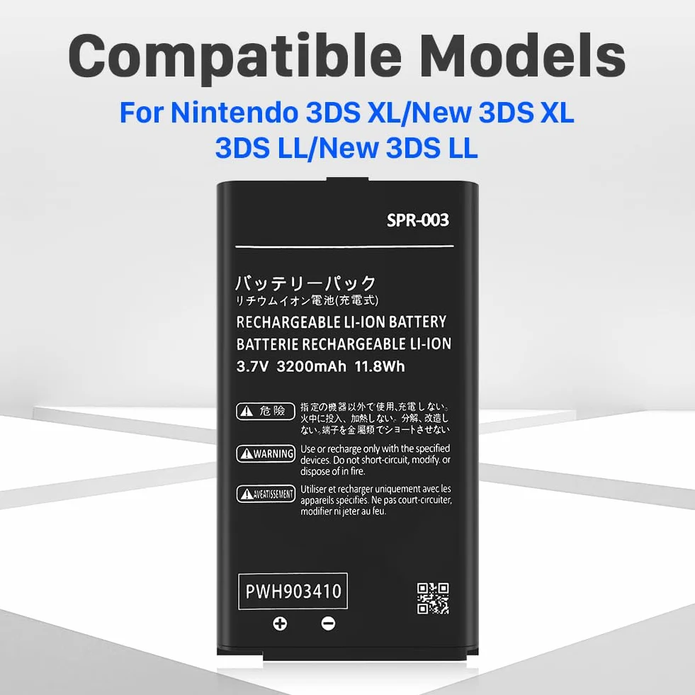 SPR-003 akumulator, bardzo wysoka pojemność 3200 mAh Li-ion akumulator zastępczy do Nintendo 3DS XL 3DS LL SPR-003 i konsoli New 3DS XL RED-001