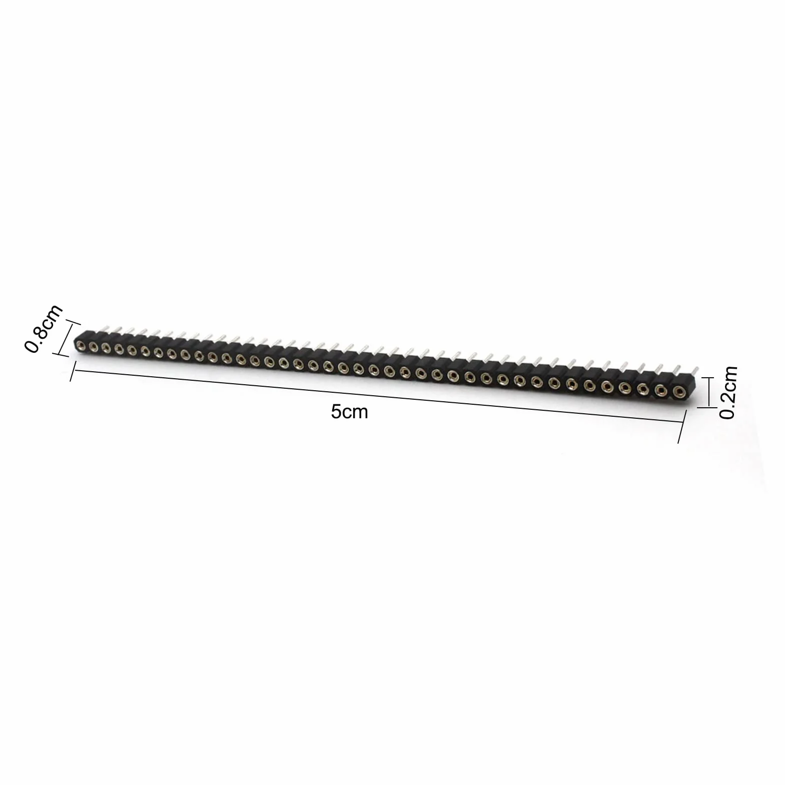 BuyWeek Listwa zasilająca cyna, 5 sztuk 1x40P 2,54 mm okrągły otwór jednorzędowa listwa zasilająca 40Pin PCB IC Crystal Socket Connector