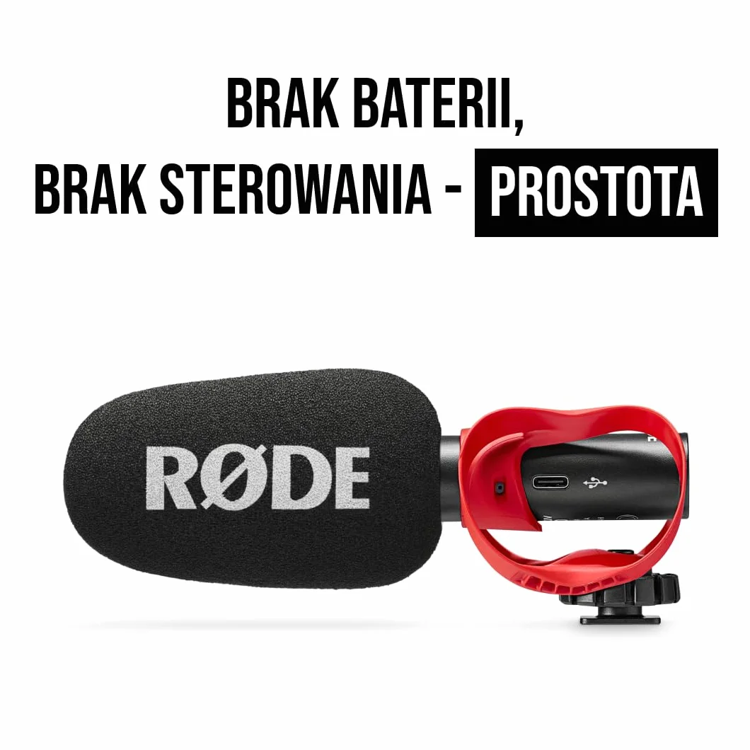 RØDE VideoMic GO II Ultra-kompaktowy Mikrofon Shotgun do kamer z wyjściami 3,5 mm i USB do tworzenia filmów, tworzenia treści, podcastów i wideorozmów