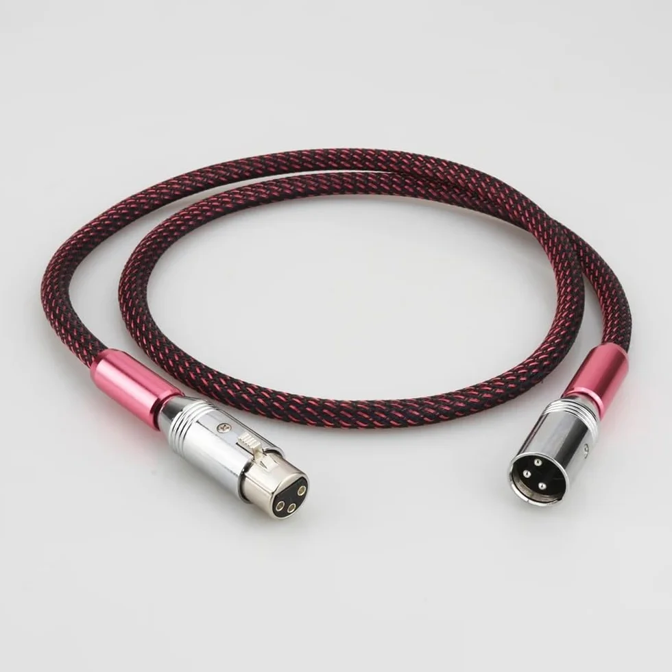 AES/EBU cyfrowy kabel audio srebrny zrównoważony XLR 1m HiFi