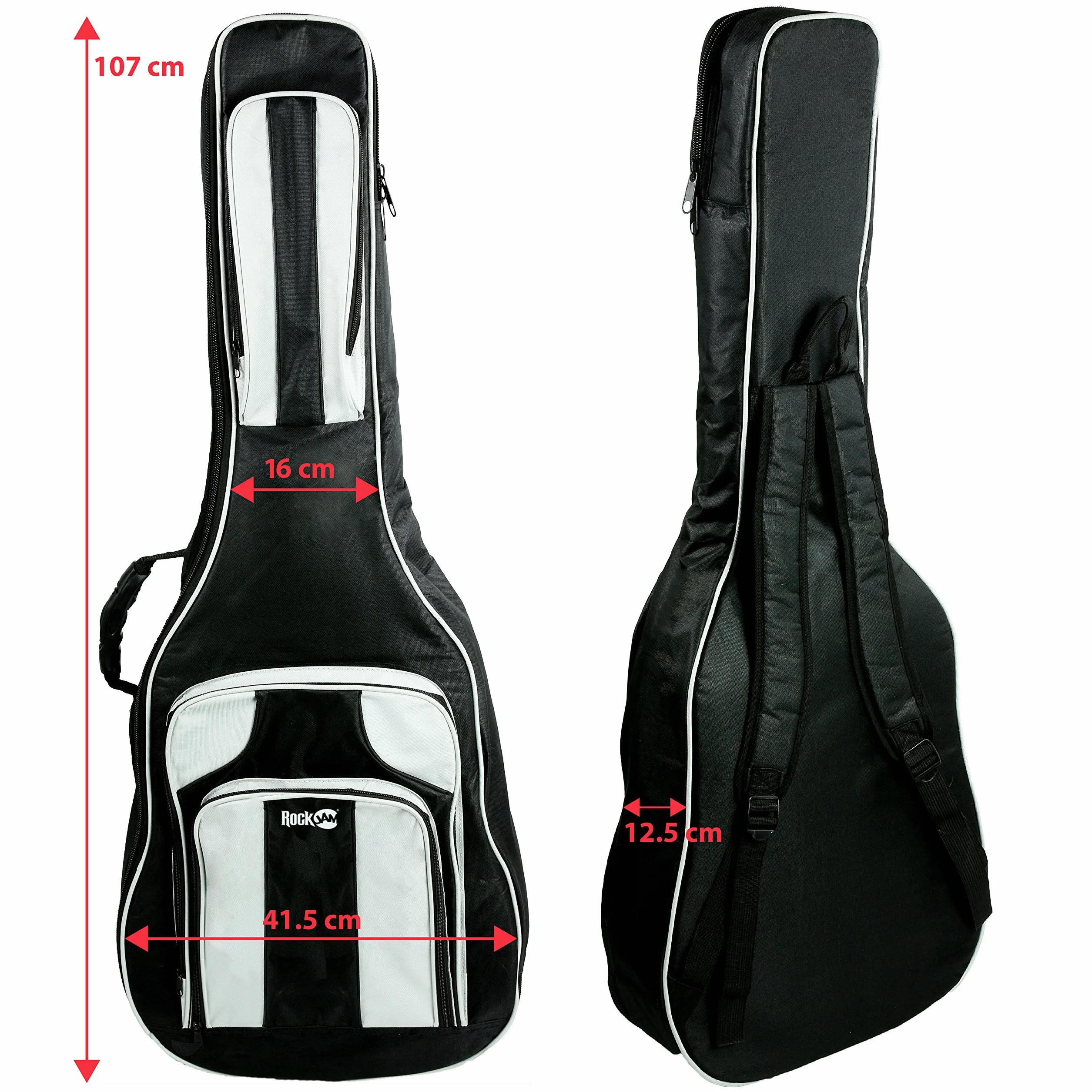 RockJam DGB-04 Deluxe torba na gitarę elektryczną i torba na gitarę akustyczną