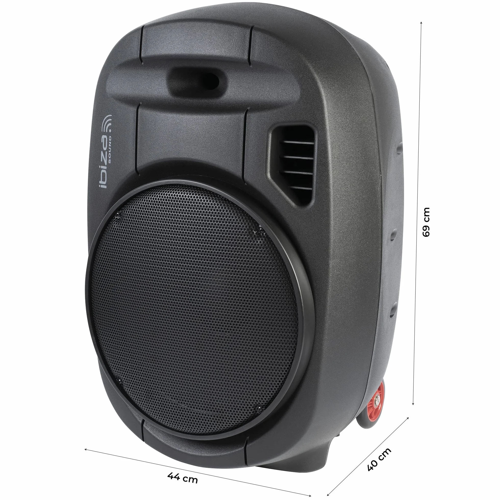 Ibiza - PORT15UHF-MKII-TWS - Przenośny zestaw głośnikowy 15"/800W MAX z 2 mikrofonami (UHF), pilotem zdalnego sterowania i futerałem ochronnym - Bluetooth, USB, SD & TWS - 6 do 8 godzin autonomii