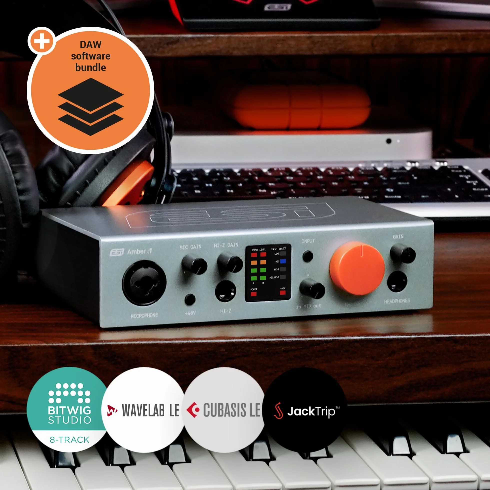 ESI Amber i1 profesjonalny interfejs audio USB 24-bitowy/192 kHz 2 wejścia 2 wyjścia