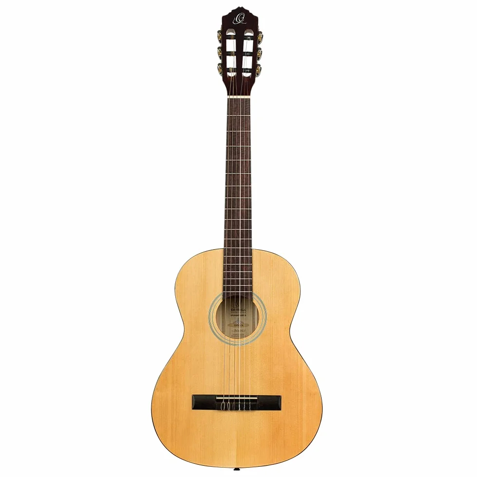 Ortega Guitars 3/4 Classical Guitar – Seria Student – Świerk/Katalpa, Wykończenie Naturalne, Połysk (RST5-3/4)