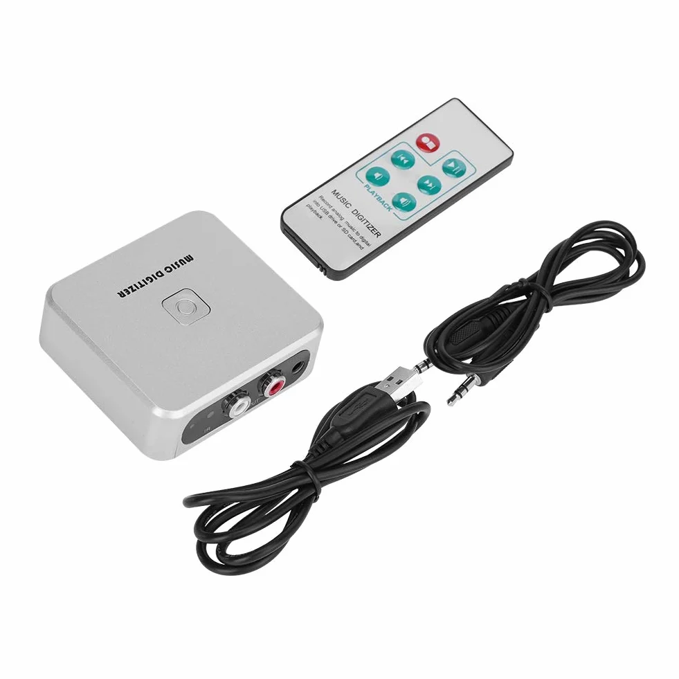 Tangxi Digitizer muzyki MP3, nagrywarka CD, 3,5 mm konwerter audio i cinch L R MP3, 128 Kb/s, urządzenie do nagrywania muzyki i audio z pilotem zdalnego sterowania (obsługuje U-Disk/kartę SD)