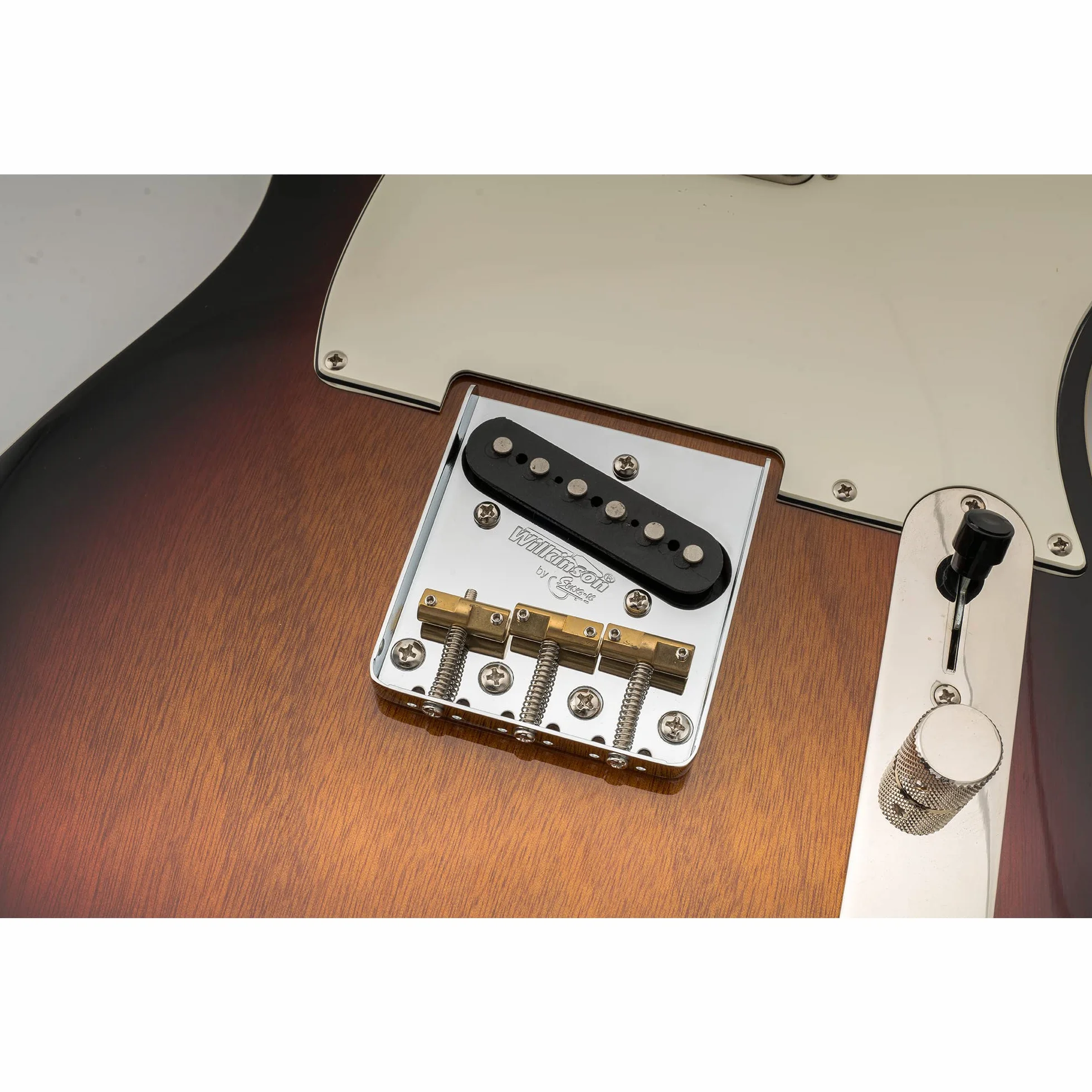 Wilkinson WTB 10,8mm Vintage Kompensowane Tele Mosiężne Siodełka Mostka do Gitary Elektrycznej Fender Telecaster, Złoty (3 szt.)