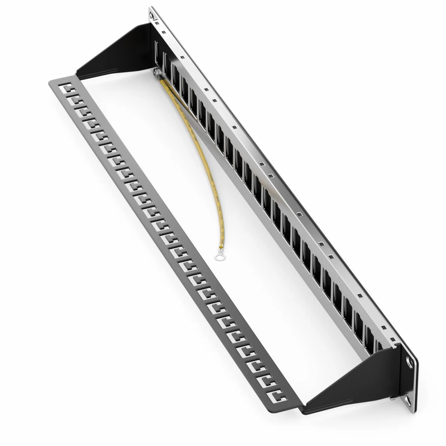 deleyCON 24 Port CAT 8 Patchpanel Zestaw Pole Dystrybucyjne Patch Panel 19" Cali 1U + 24x Moduł RJ45 Keystone Jack CAT8 40 Gbit/s 2000 MHz Kompatybilny z Kablami Instalacyjnymi CAT7 CAT-8 Ethernet