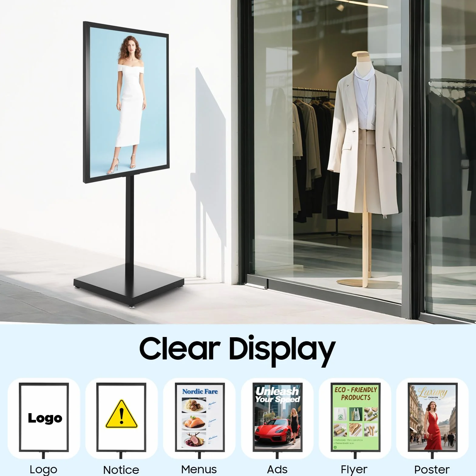 DisplayLager, stojak na plakaty A1, stojak na chodnik, stojak na plakaty, stojak reklamowy, do restauracji, targów, promocji