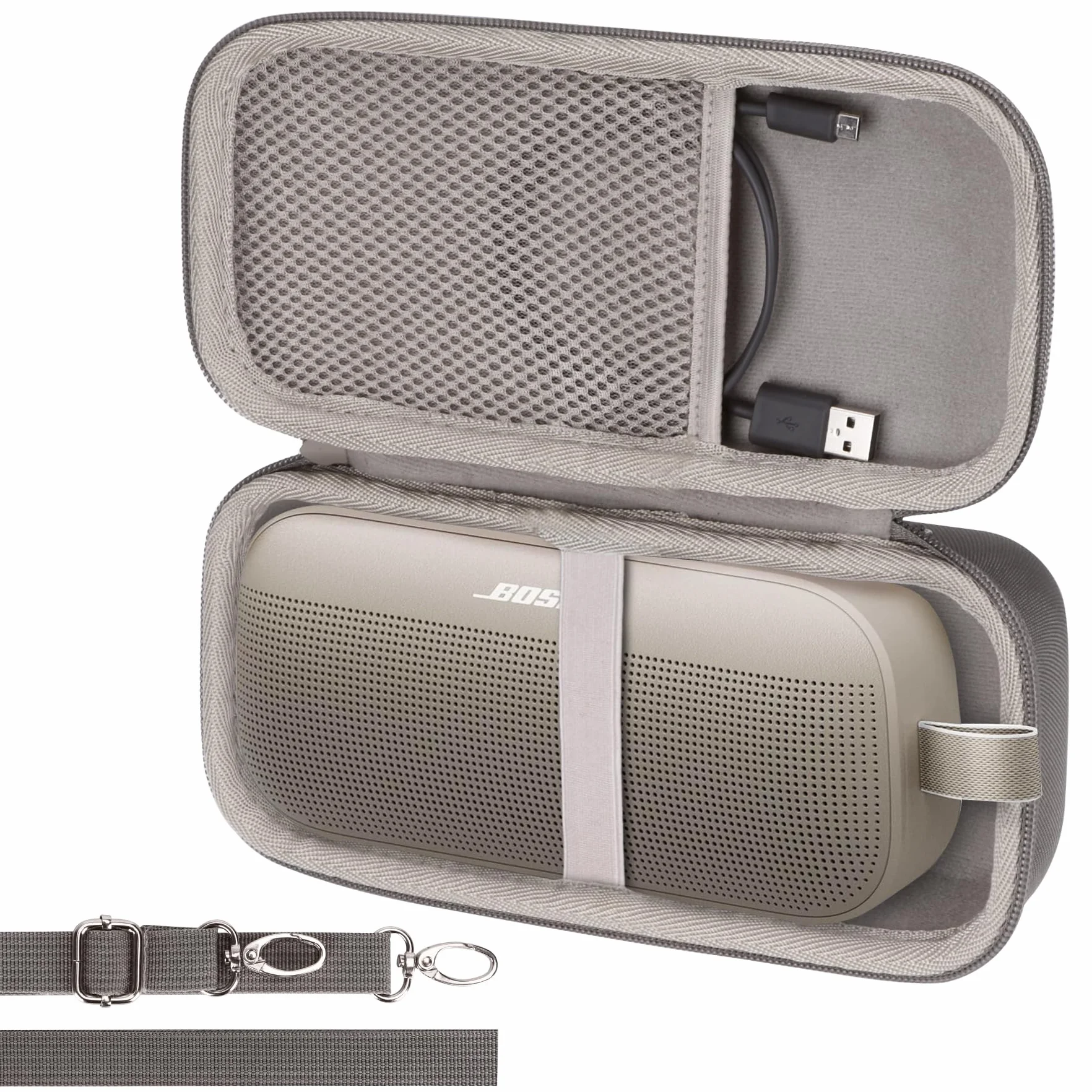 Lebakort Twarde etui kompatybilne z przenośnym głośnikiem Bose SoundLink Flex (2. generacji) (ziemista brązowa obudowa)