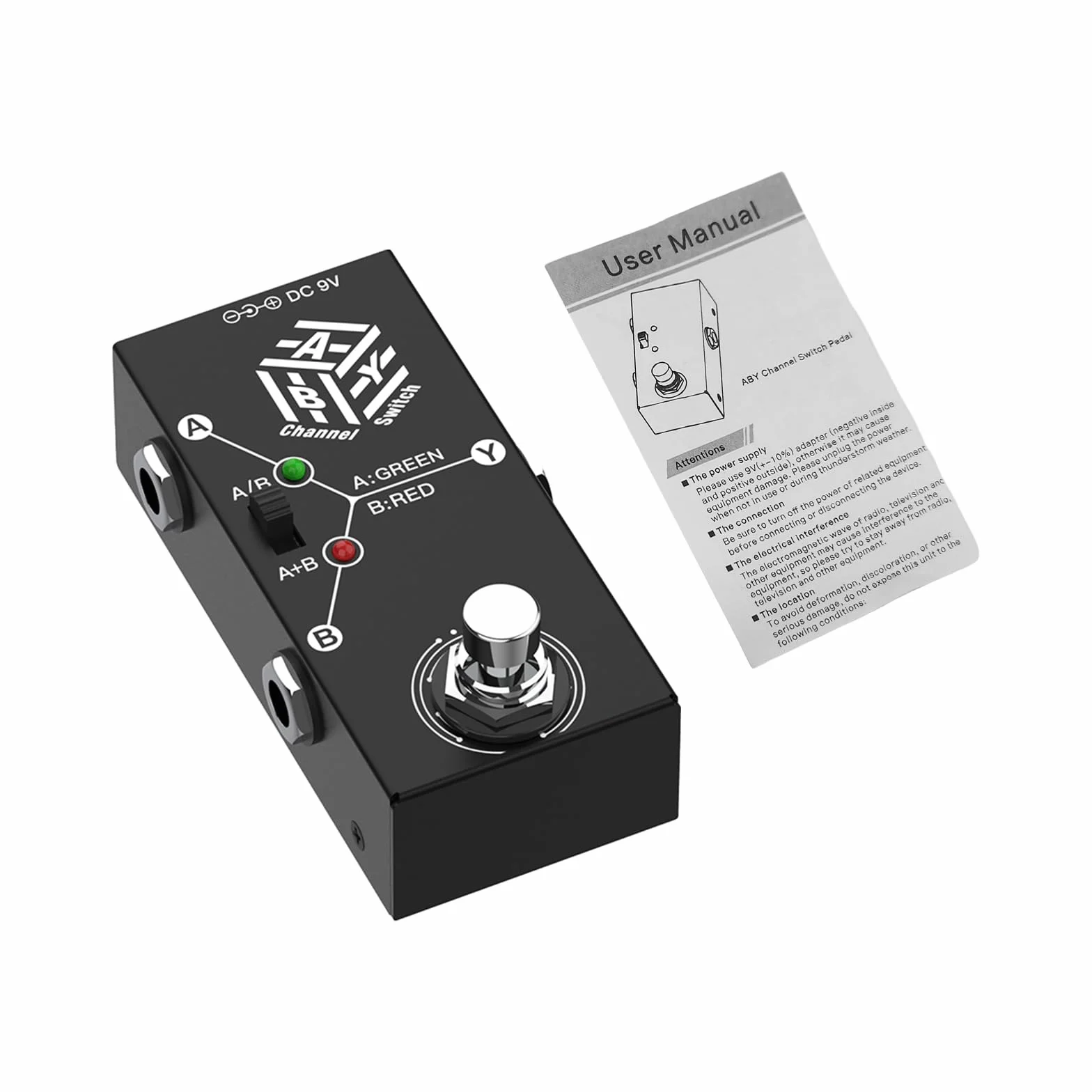 Btuty ABY Box Pedały gitarowe z selektorem linii AB Przełącznik Mini efektu dla gitary Dwukierunkowa transmisja Metalowa obudowa Antypoślizgowa podstawka Tryb A/B lub A i B