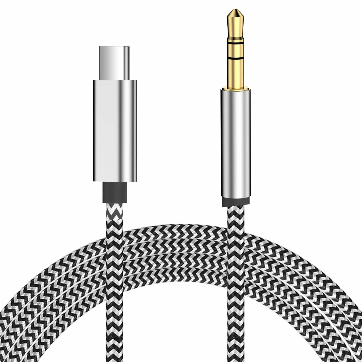 Kabel AUX do USB C - kabel audio Aux Jack, samochodowy kabel stereo ze słuchawkami typu C do 3,5 mm, podwójny kabel audio, kabel AUX kompatybilny z tabletem iPhone