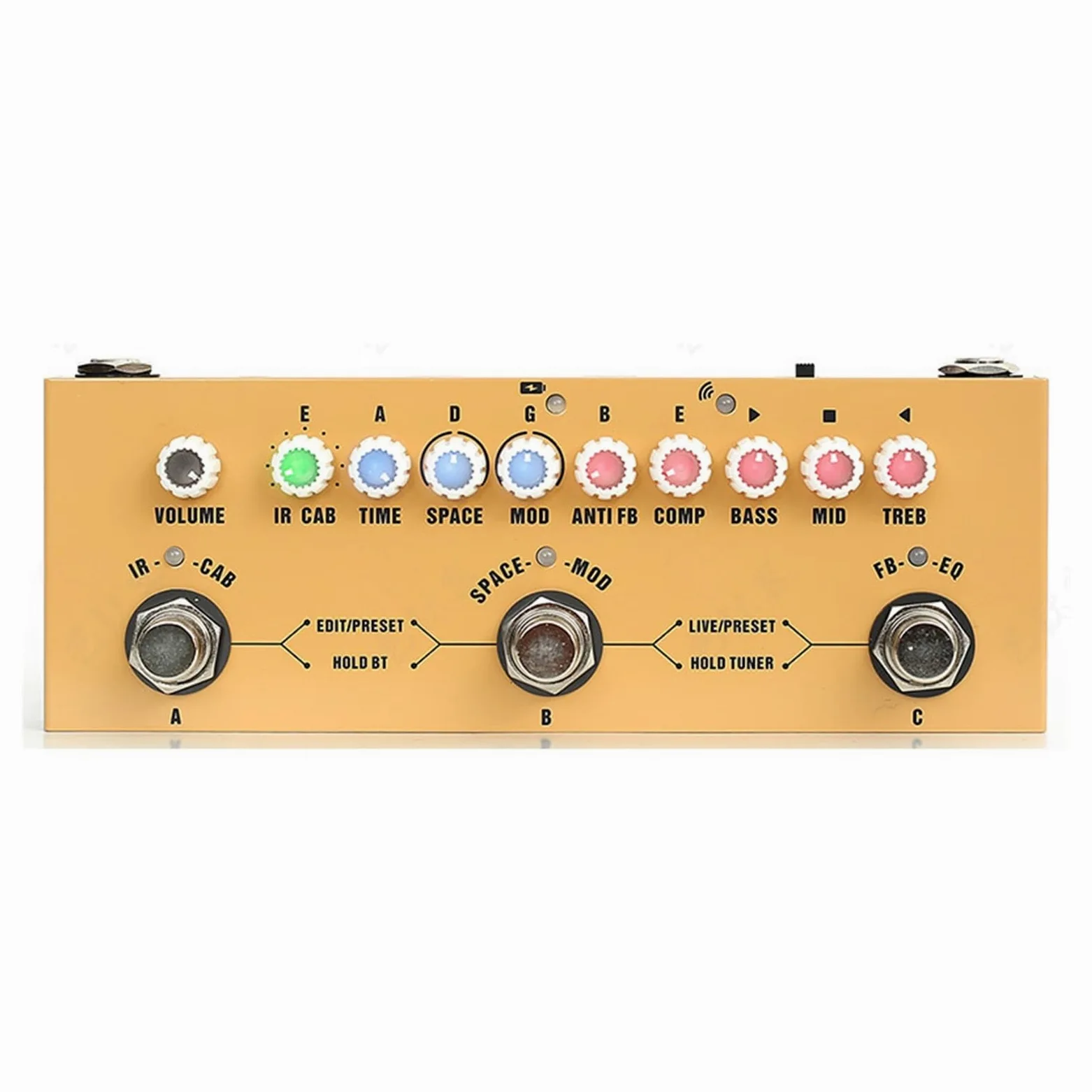 Efekty Gitarowe I Akcesoria Do Instrumentów Gitara Elektryczna Pedał Multiefektowy Bas Wzmacniacz Symulacja Opóźnienia I Pogłosu(Yellow)