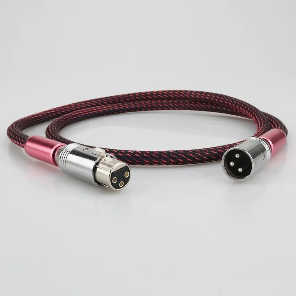 AES/EBU cyfrowy kabel audio srebrny zrównoważony XLR 1m HiFi