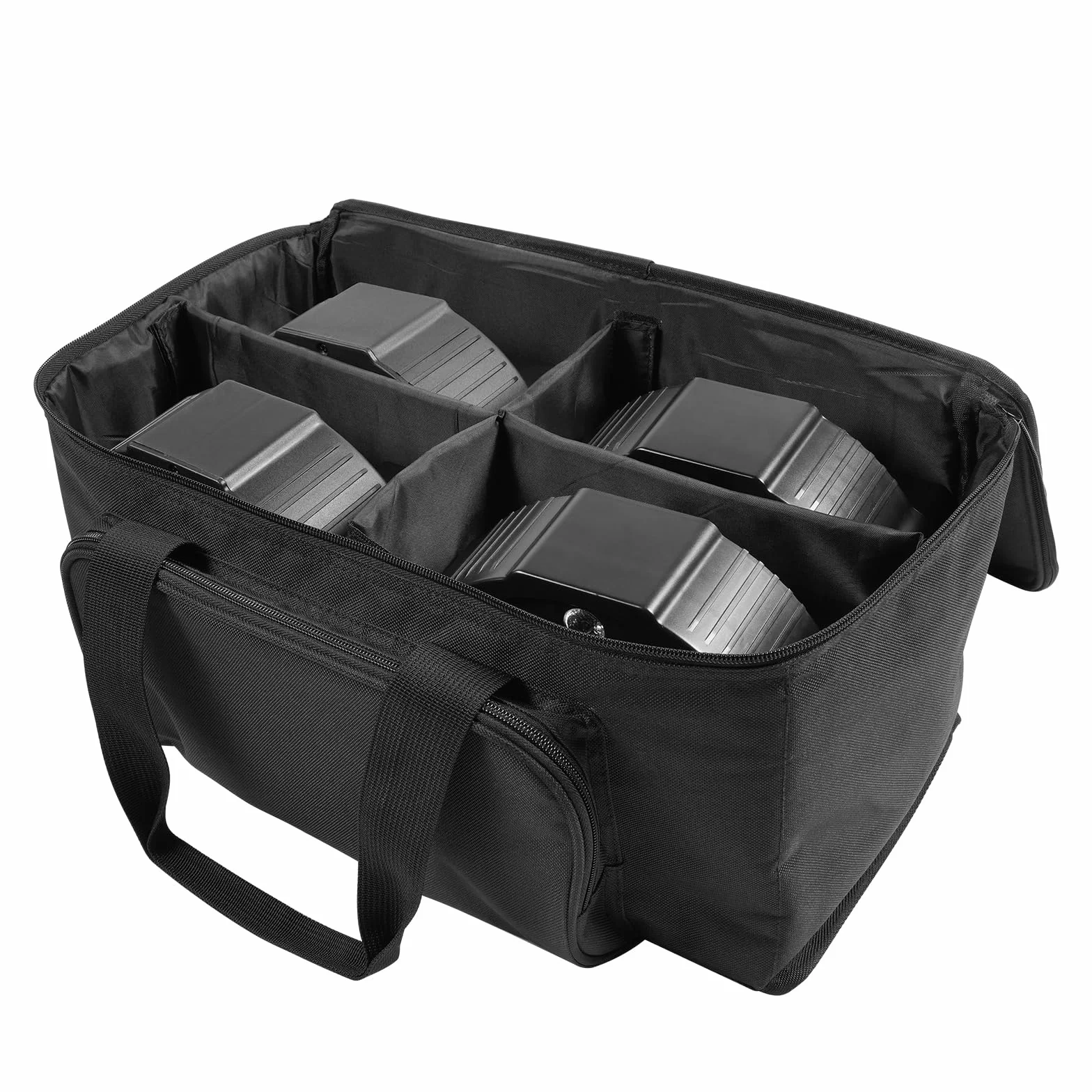 DJ Par Bag torba na 4 sztuki, 36 diod LED z dwustronnym, gładkim zamkiem błyskawicznym, antypoślizgowy spód, wodoszczelna torba z PCW z tkanego materiału Oxford