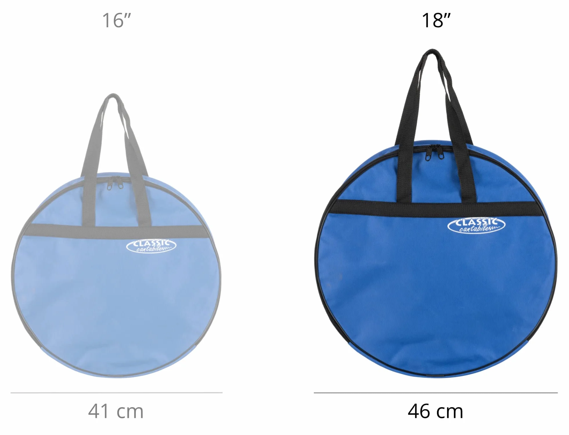 Classic Cantabile Torba na bęben szamana 18" – pasuje do bębna o średnicy 46 cm – miękka wyściółka – do bębna ręcznego i perkusji ramowych – niebieska