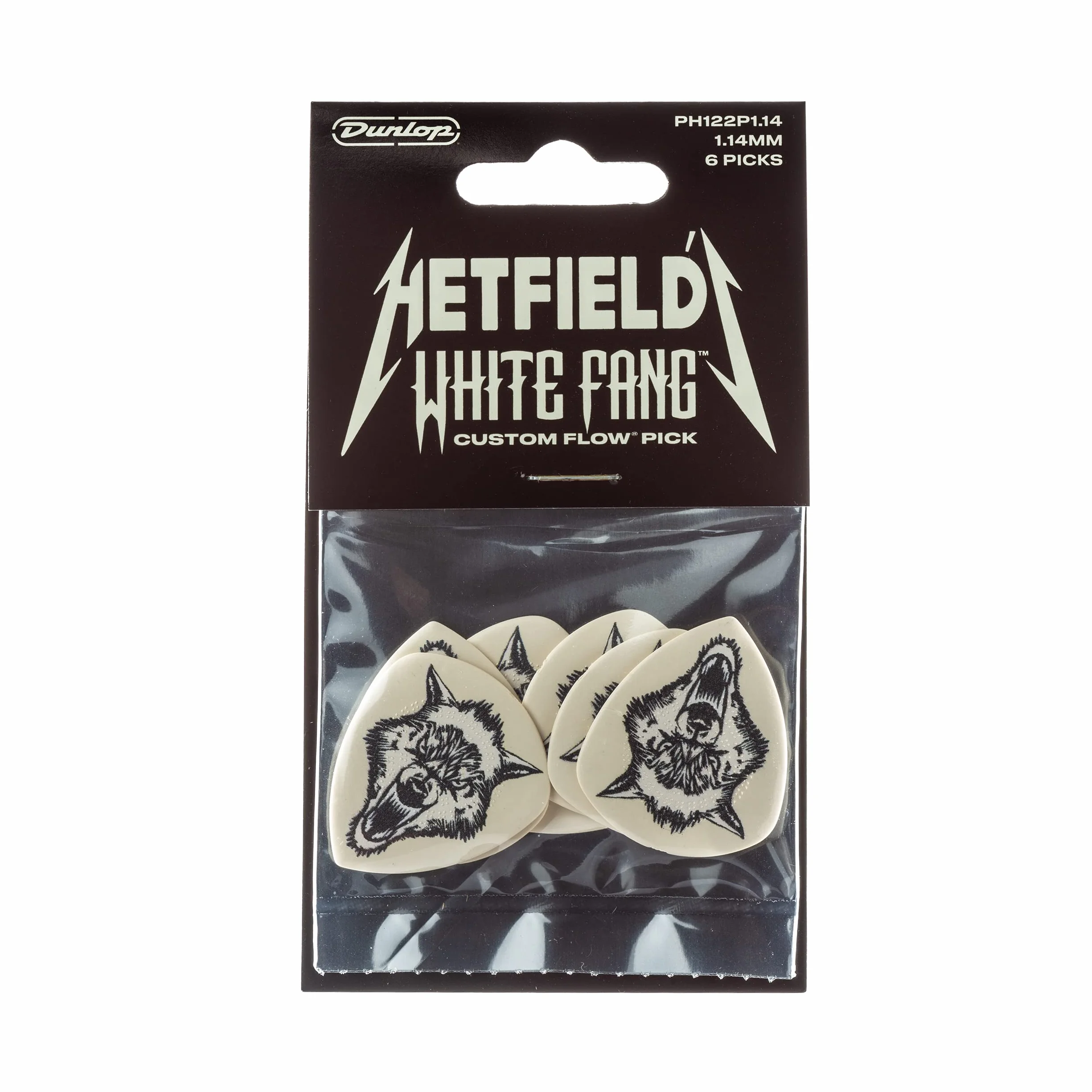 Jim Dunlop Ph122P1.14 Kostki Gitarowe, Biały, 1.14 mm