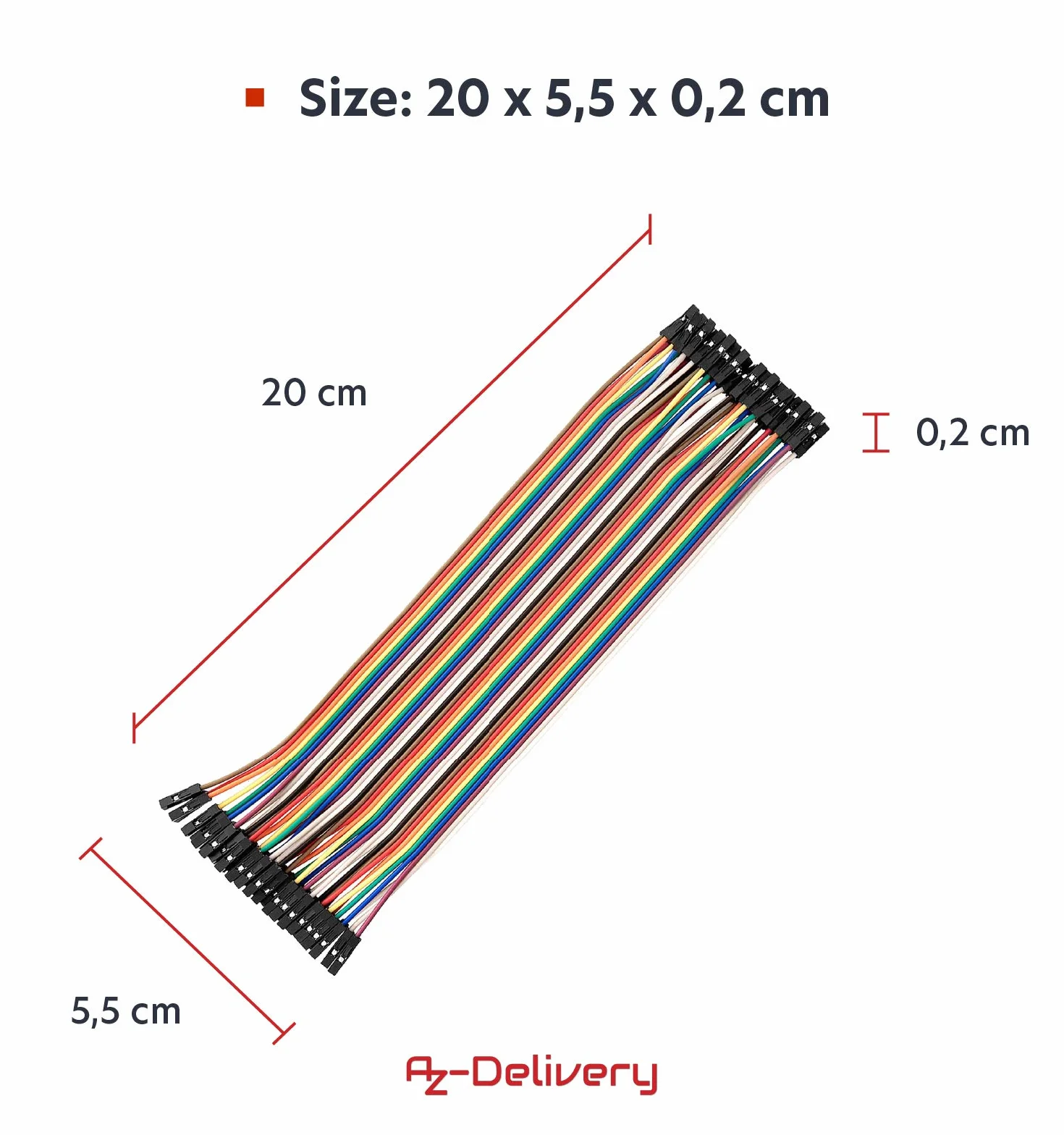 AZDelivery 3 x Jumper Wire Cable 3 x 40 STK. każdy 20 cm M2M / F2M / F2F kompatybilny z Arduino i Raspberry Pi Breadboard tym e-Book!