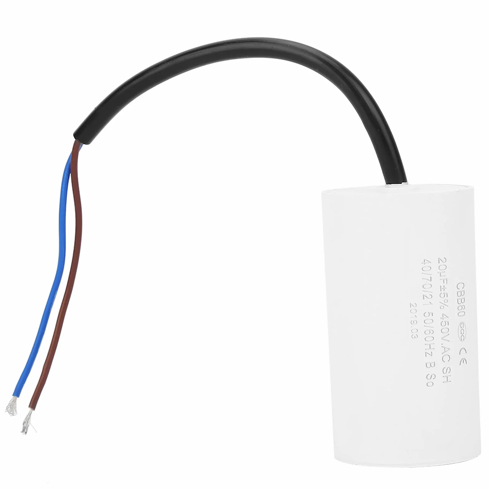 Kondensator rozruchowy Kondensator Silnik CBB60 450V 20uF Kondensator Microfarad z przewodem przewodowym