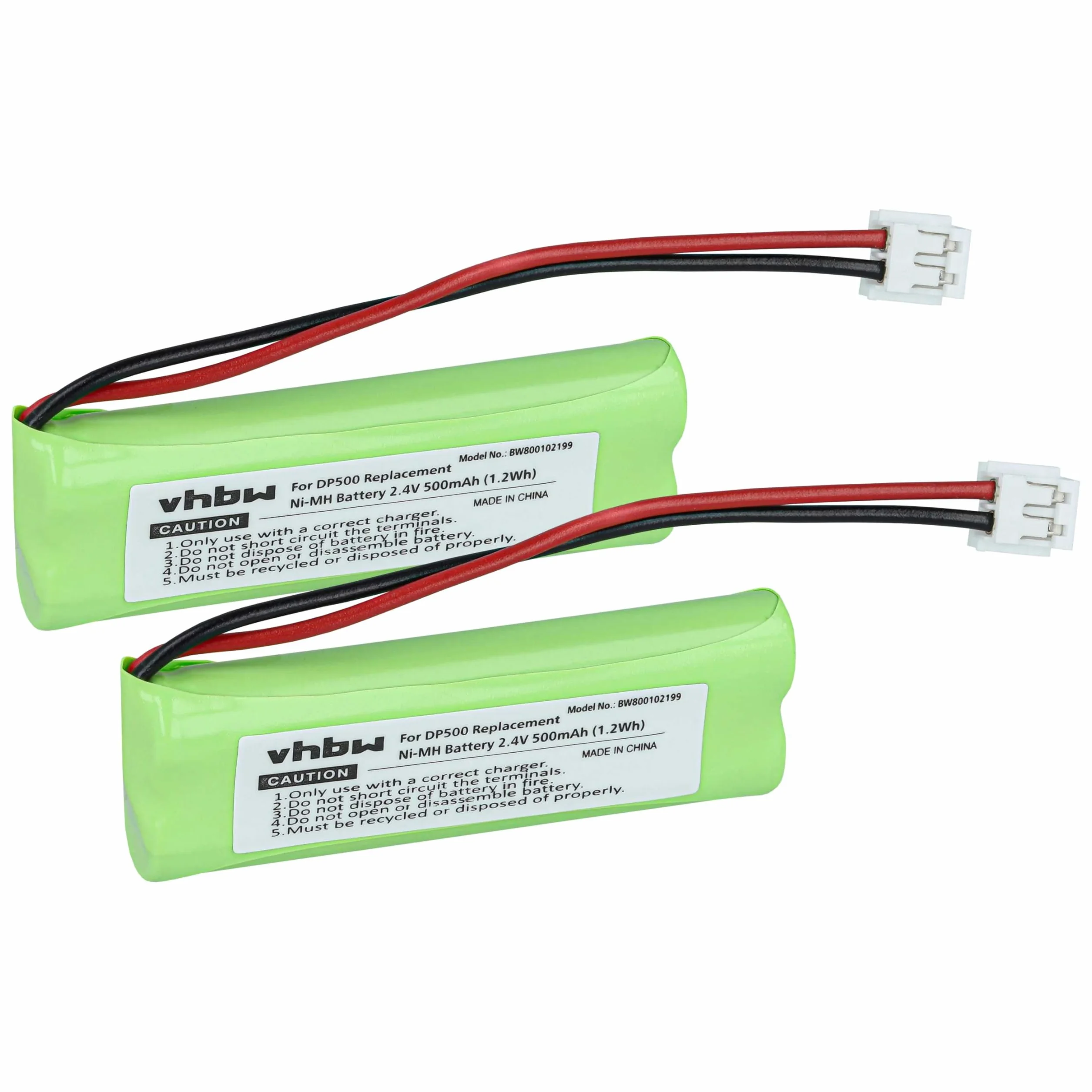 vhbw 2 x bateria pasująca do Medion MD82622, MD83001, MD83022, MD83091, MD83166, MD83274, MD83542, m.in. telefon stacjonarny (500 mAh, 2,4 V, NiMH)