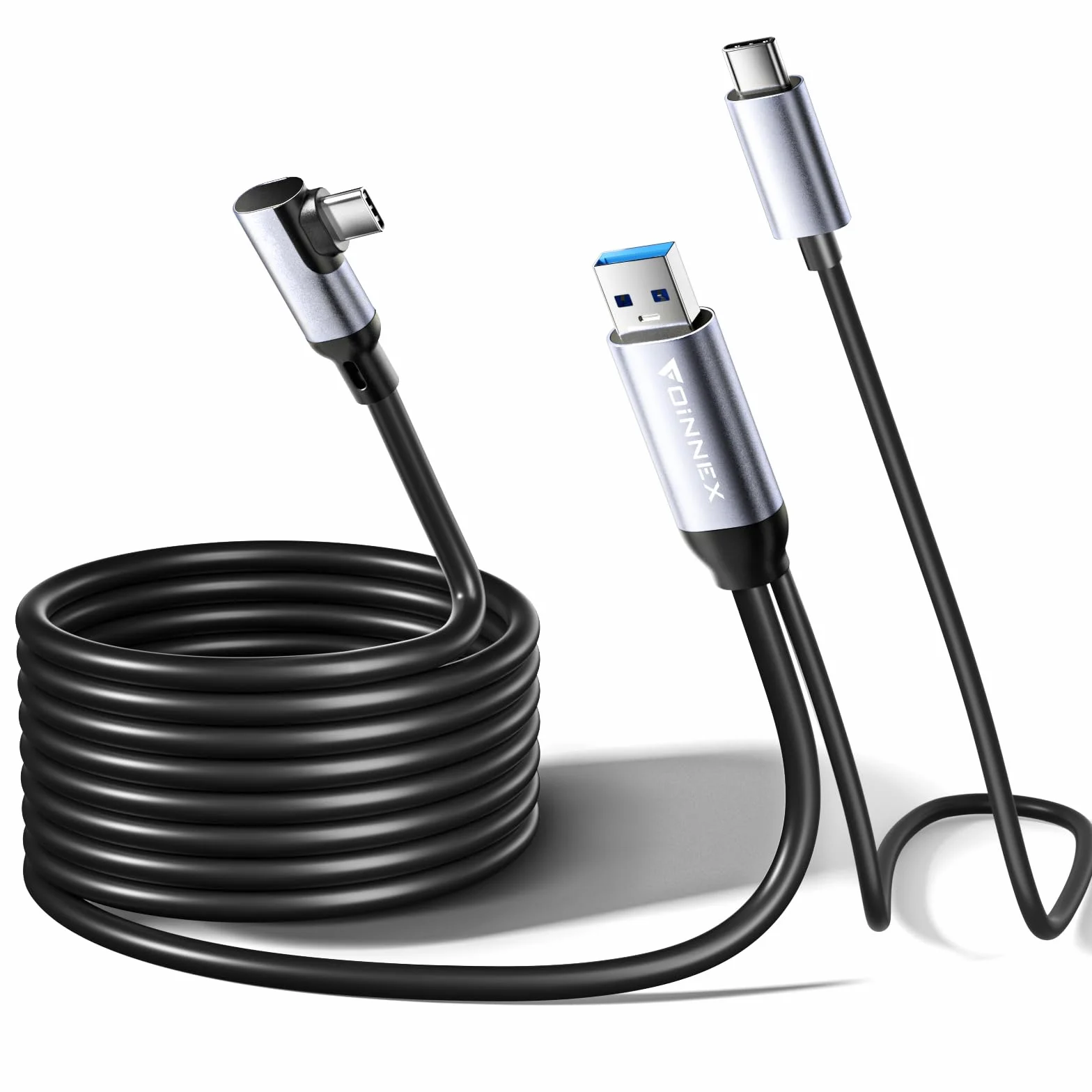 FOINNEX Kabel Link 6 m, kompatybilny z zestawem słuchawkowym Oculus/Meta Quest 2 VR, kabel VR z ładowaniem USB C 60 W, oddzielny kabel wystarczającej ilości zasilania, kabel USB 3.0 na USB C do VR/PC