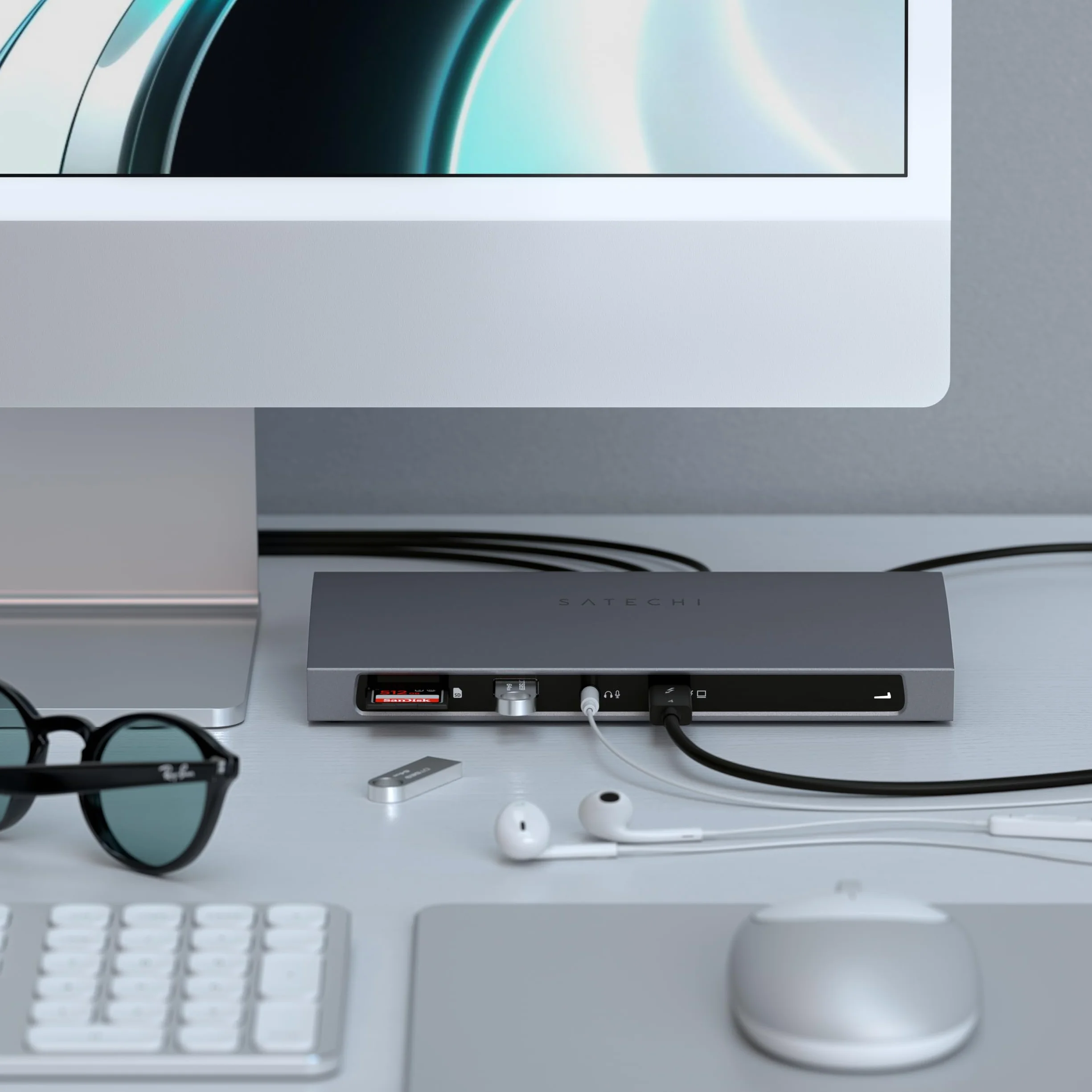 SATECHI 11 w 1 Thunderbolt 4 Stacja Dokująca, Port Hosta 100W PD, 3x Thunderbolt 4, USB-A 3.2, Czytnik Kart SD UHS-II, Ethernet, Dźwięk – do MacBook Air i Pro M5 M4, Windows