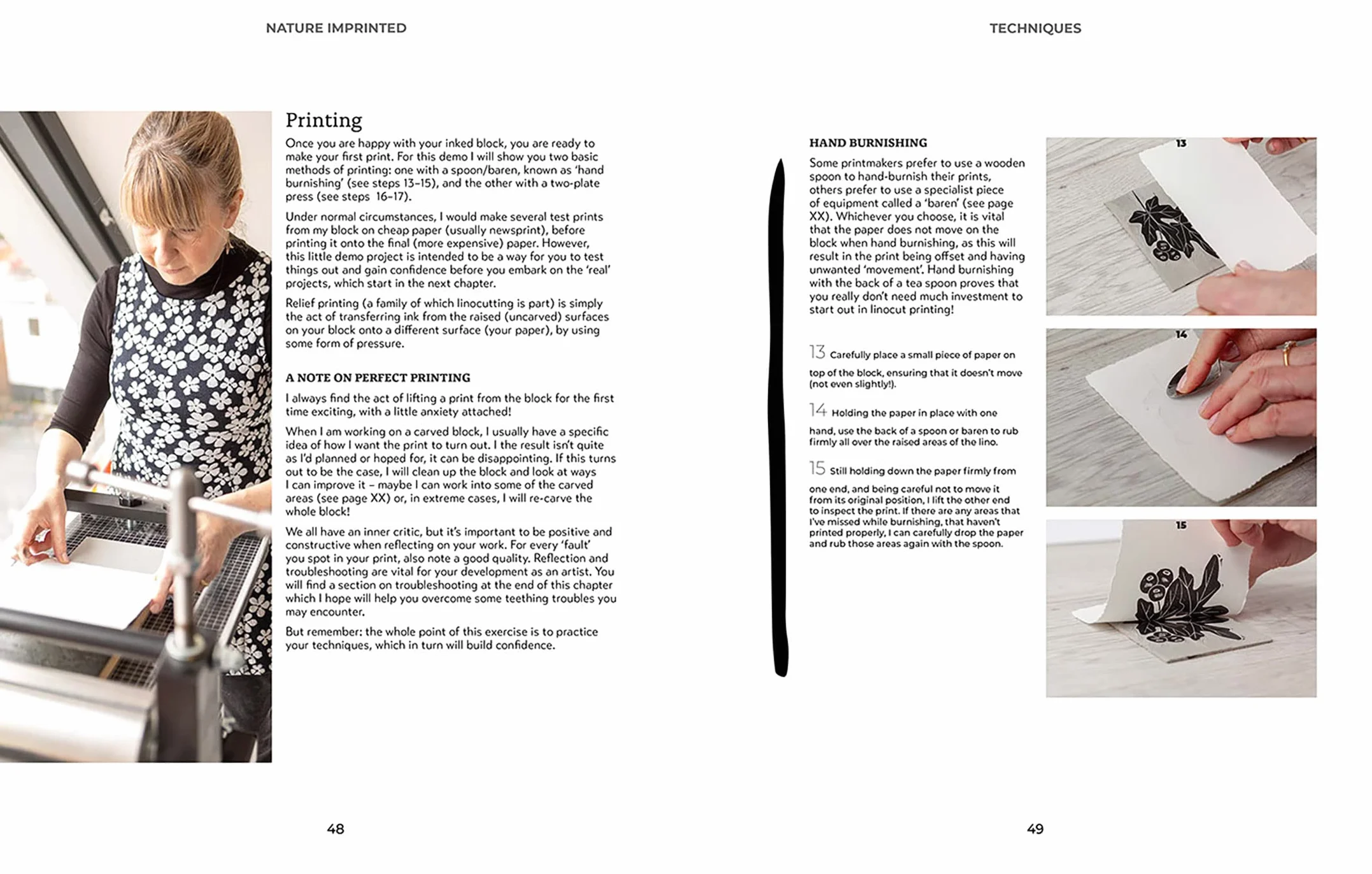 Nature Imprinted: A Complete Guide to Lino Printing, with 10 Nature Inspired Designs