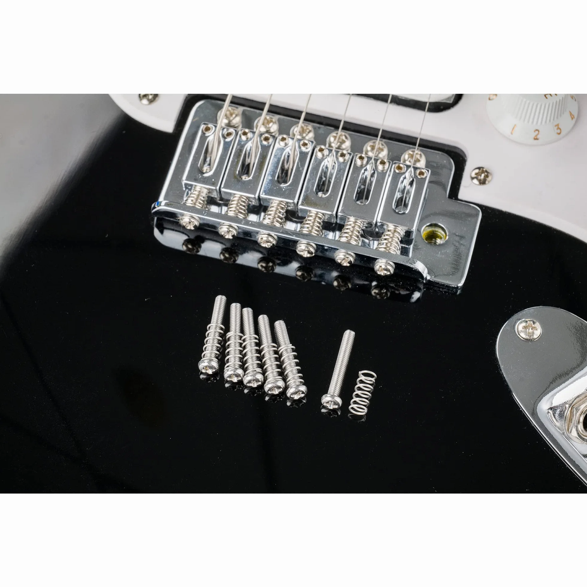 Musiclily Pro Metryczna M3X20mm Stal Nierdzewna Siodełko Intonacja Śruby i Sprężyny do Mostka Gitary Elektrycznej Import Tele Style, Oryginalny Kolor (6 szt.)